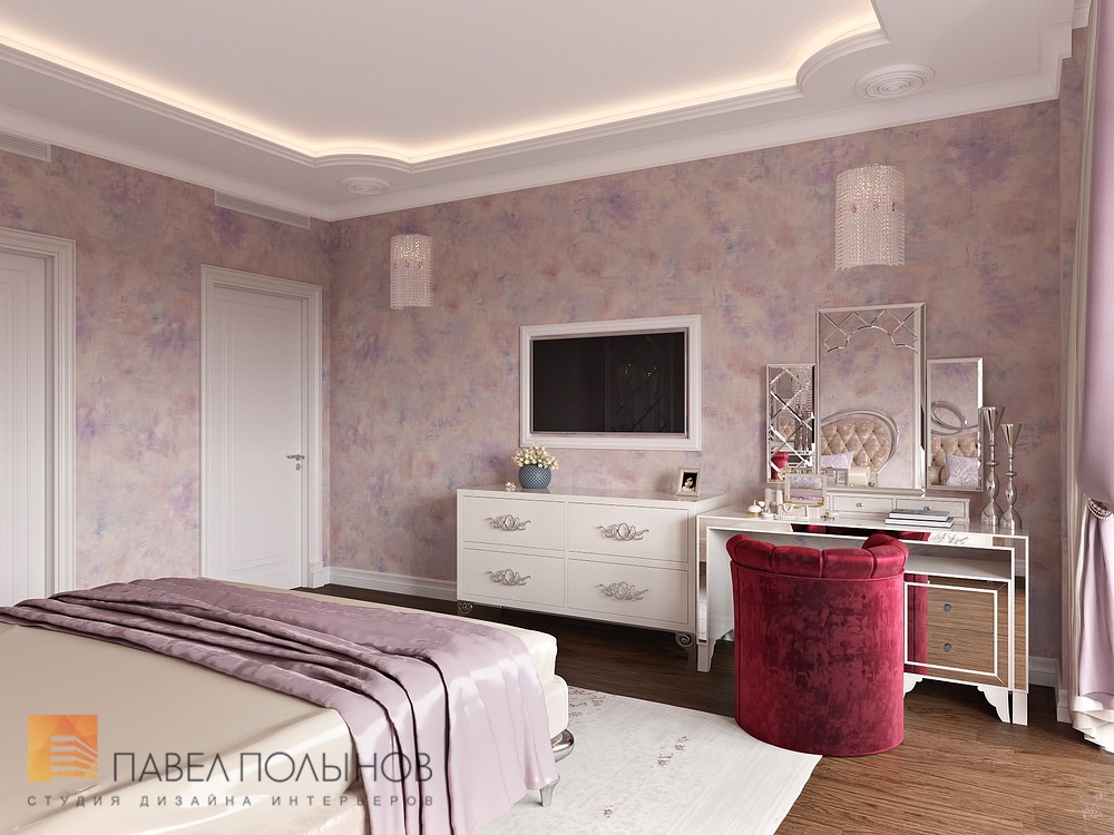 Фото дизайн интерьера спальни из проекта «Дизайн 4-комнатной квартиры 162 кв.м. в ЖК «Платинум», стиль неоклассика»