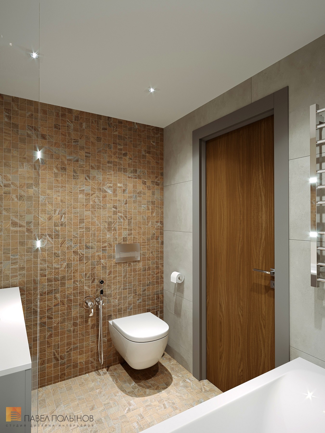 Фото дизайн интерьера ванной комнаты из проекта «Интерьер квартиры с современном стиле с элементами скандинавского, ЖК «Skandi Klubb», 77 кв.м.»