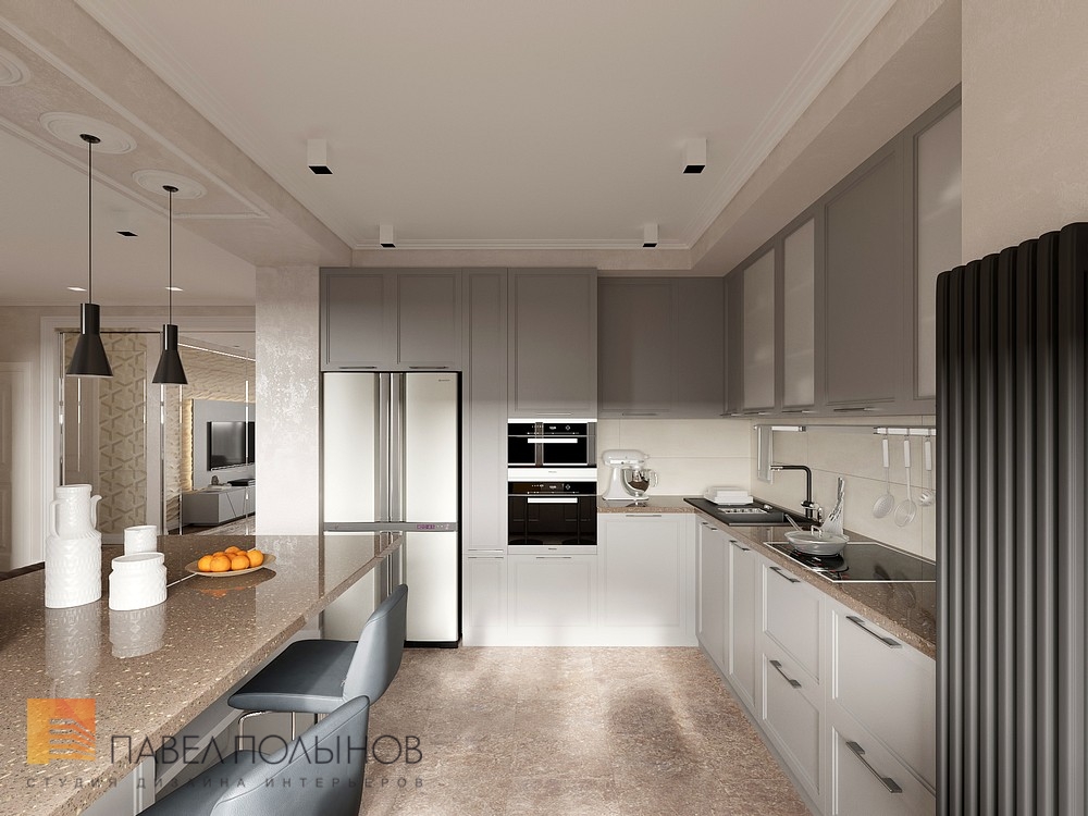 Фото дизайн интерьера кухни из проекта «Дизайн квартиры 70 кв.м. в современном стиле, ЖК «Новомосковский»»