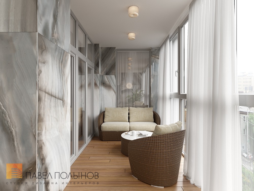 Фото лоджия из проекта «Дизайн интерьера четырехкомнатной квартиры в классическом стиле, ЖК «Duderhof club», 163 кв.м.»