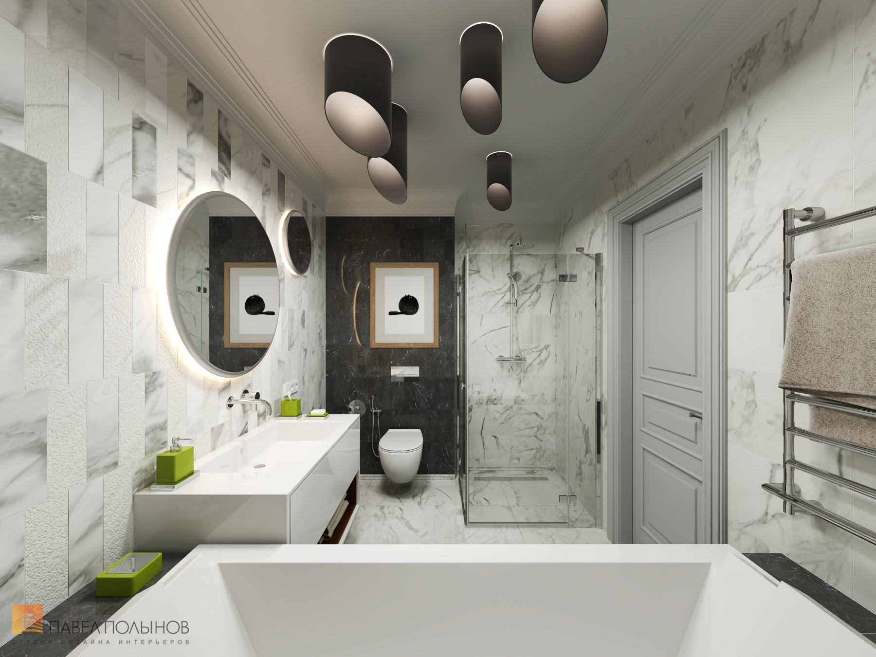 Фото ванная комната из проекта «Интерьер квартиры в стиле неоклассики, ЖК «Парадный квартал», 190 кв.м.»