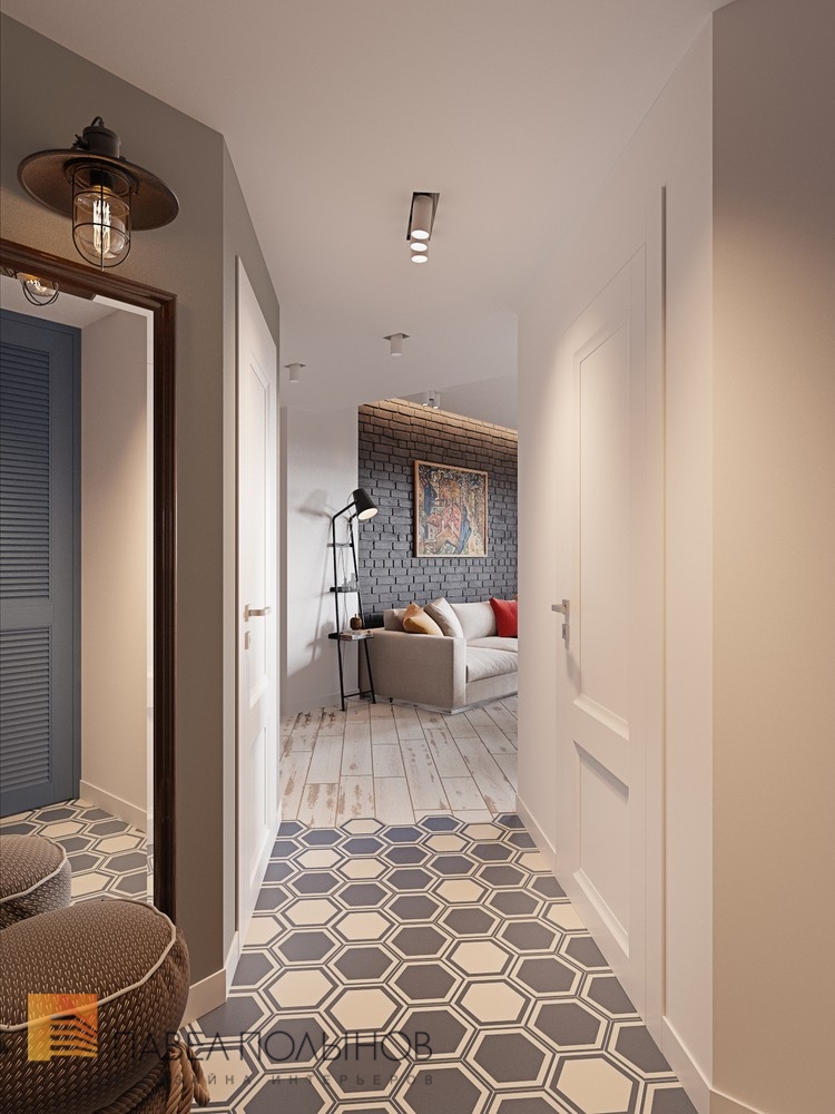 Фото интерьер прихожей из проекта «Интерьер квартиры в скандинавском стиле с элементами лофта, ЖК «Skandi Klabb» »
