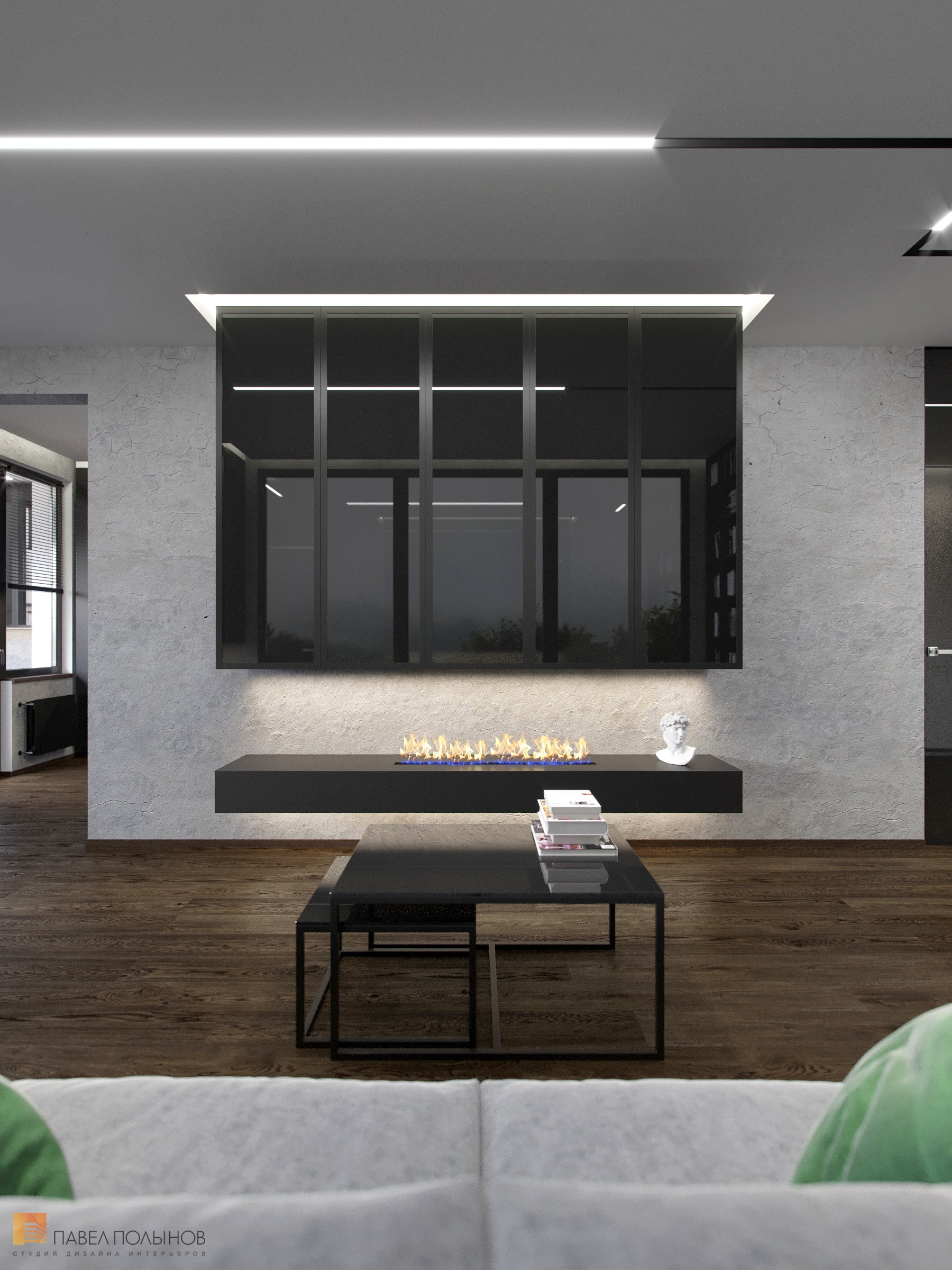Фото дизайн гостиной из проекта «Интерьер квартиры-евродвушки в стиле минимализм, ЖК «Европа Сити», 72 кв.м.»