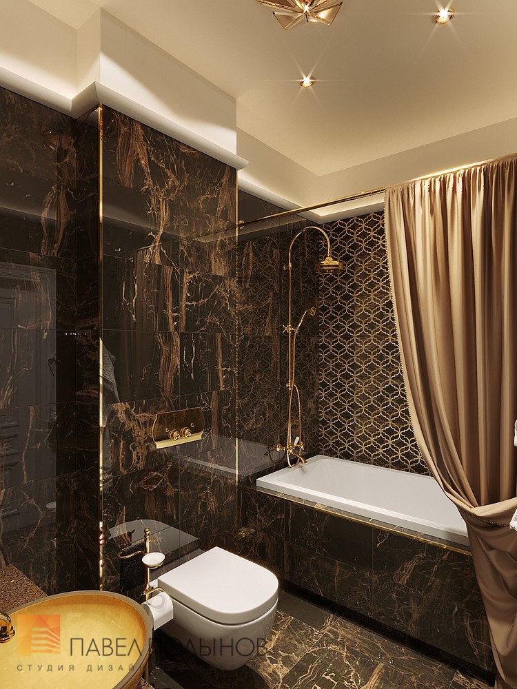 Фото дизайн ванной комнаты из проекта «Дизайн трехкомнатной квартиры в классическом стиле, ЖК Аристократ, 78 кв.м.»