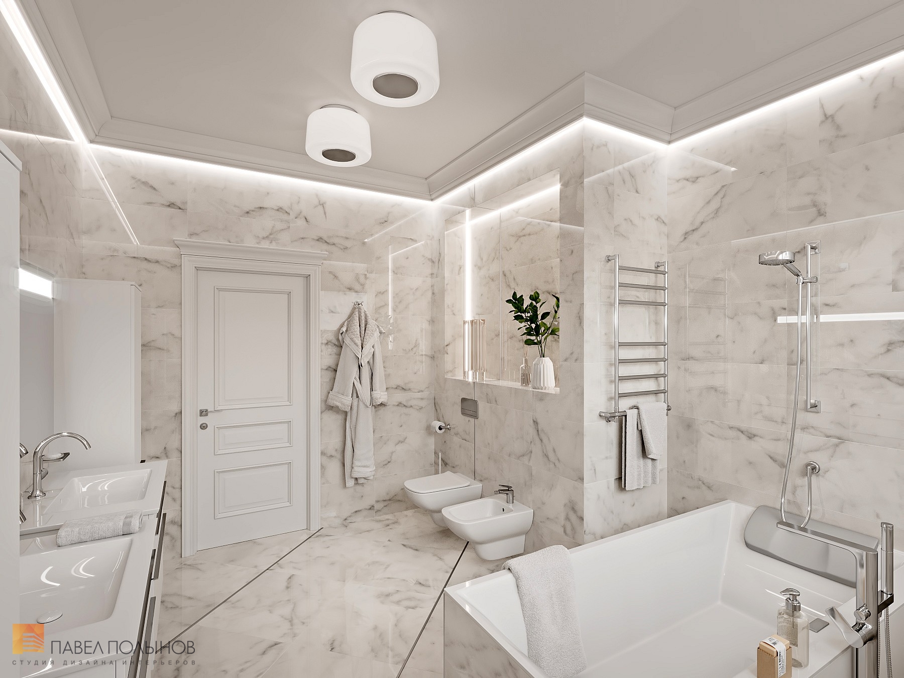 Фото интерьер ванной комнаты из проекта «Интерьер квартиры 200 кв.м. в стиле Ар-деко, ЖК «Граф Орлов»»