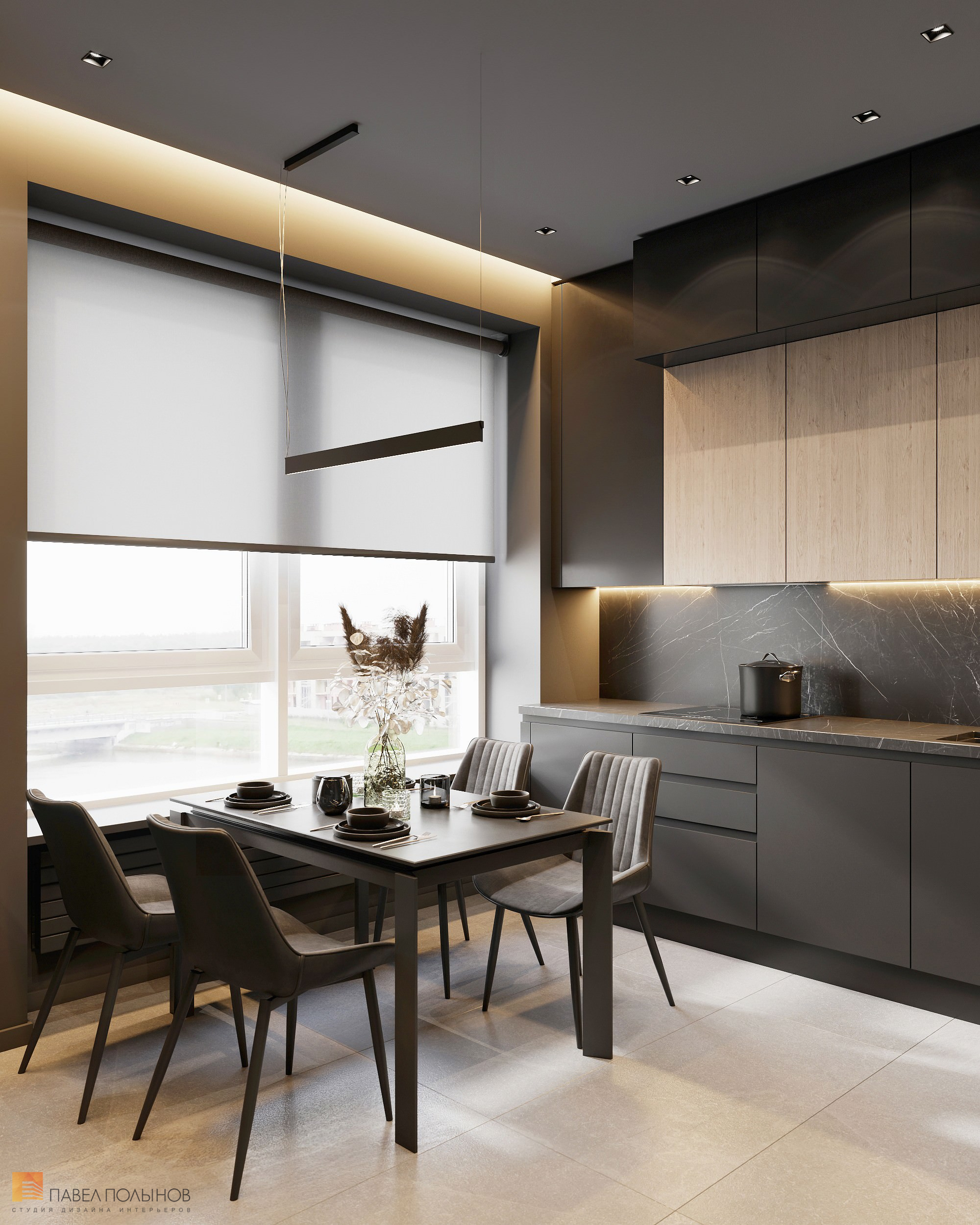 Фото кухня из проекта «Интерьер квартиры в современном стиле, ЖК «Символ», 64 кв.м.»