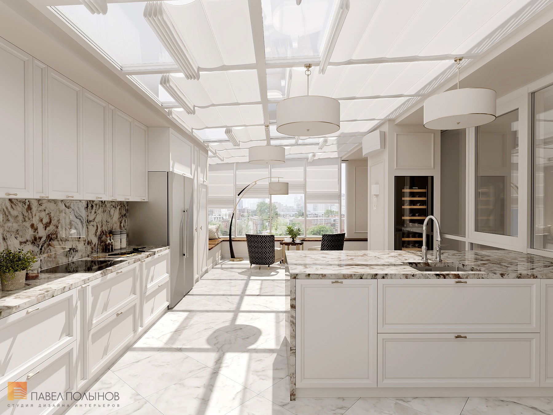 Фото дизайн кухни из проекта «Интерьер квартиры 200 кв.м. в стиле Ар-деко, ЖК «Граф Орлов»»