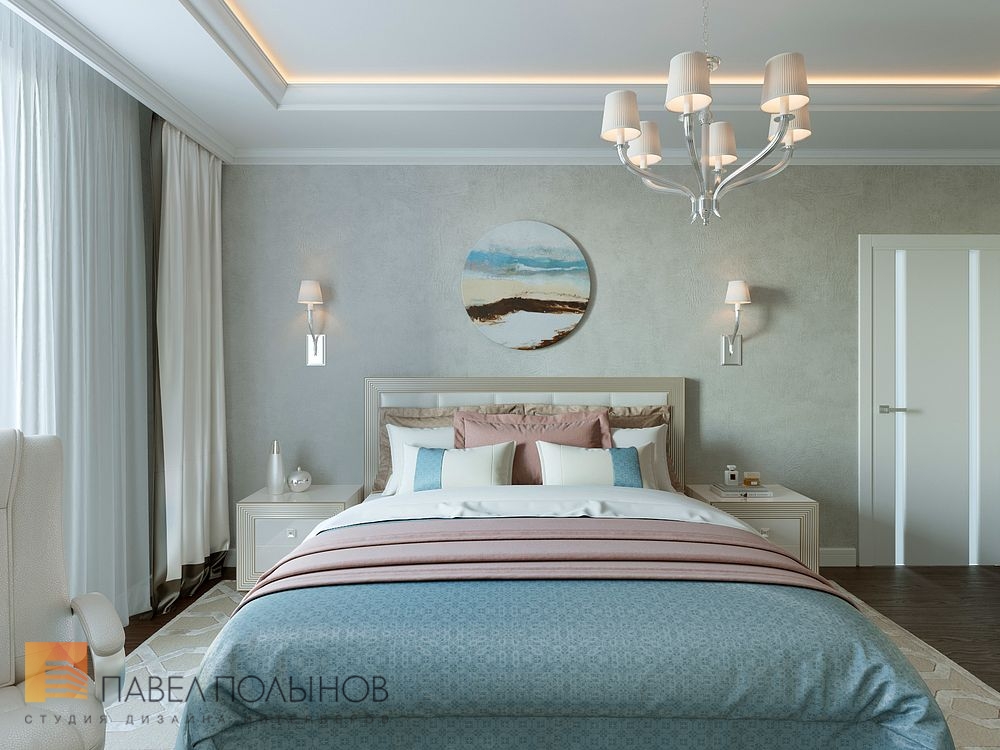 Фото дизайн спальни из проекта «Интерьер квартиры 70 кв.м. в стиле современной классики, ЖК «Семь столиц»»