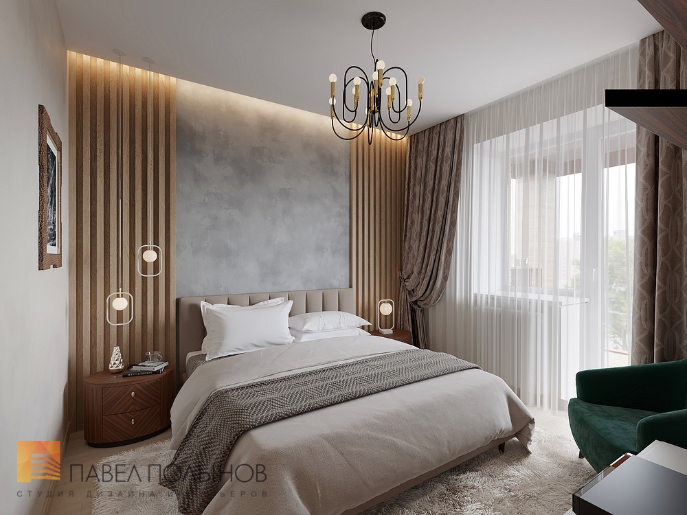 Фото спальня из проекта «Дизайн квартиры в современном стиле, ЖК «Home Sweet Home», 129 кв.м.»