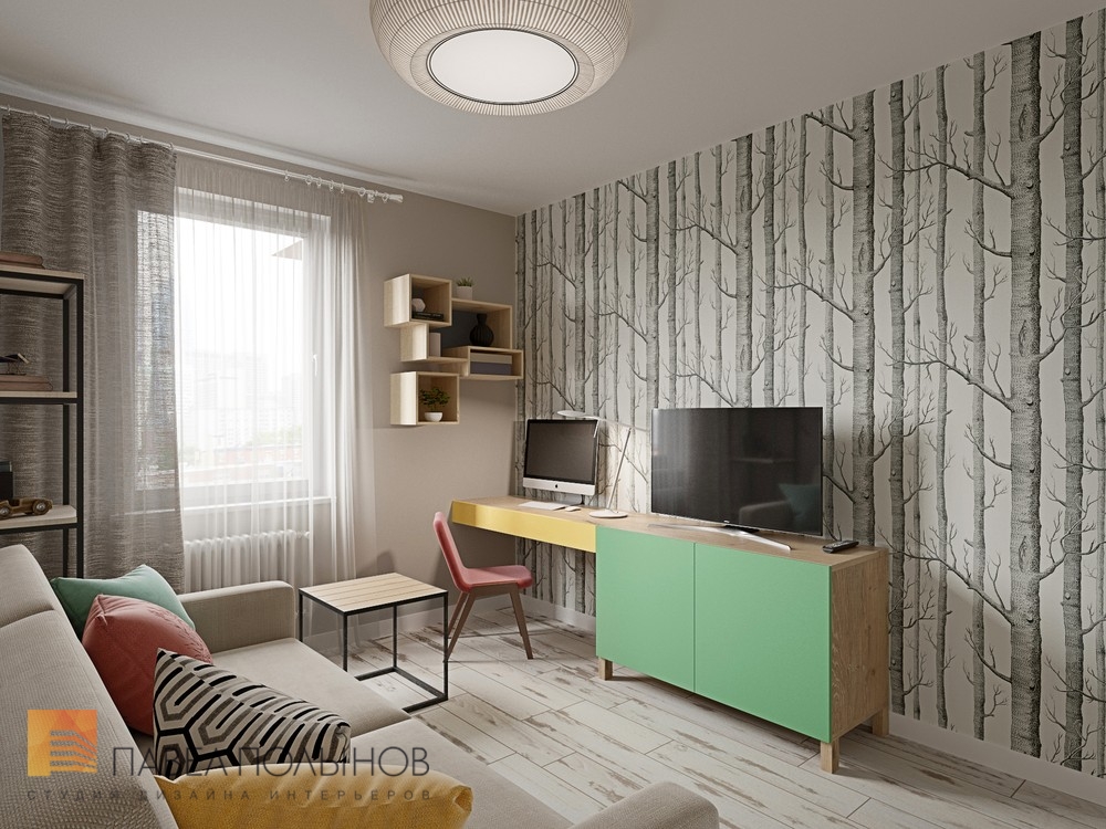 Фото дизайн домашнего кабинета из проекта «Интерьер квартиры в скандинавском стиле с элементами лофта, ЖК «Skandi Klabb» »