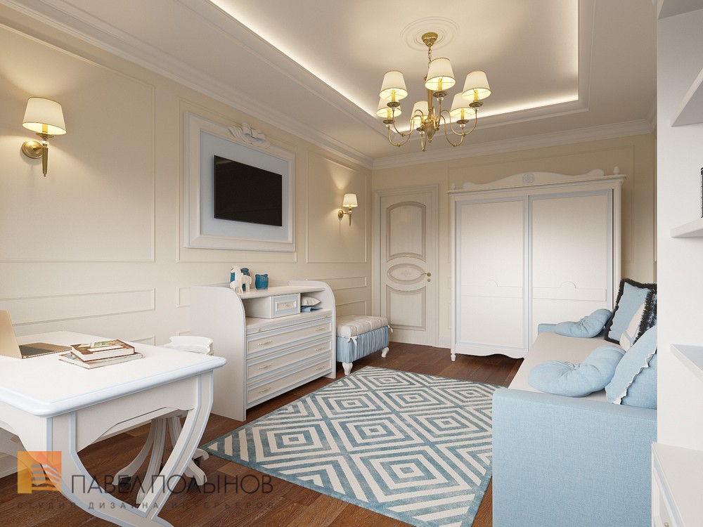 Фото дизайн комнаты для мальчика из проекта «Трехкомнатная квартира в классическом стиле, ЖК «Жемчужный фрегат», 110 кв.м. »