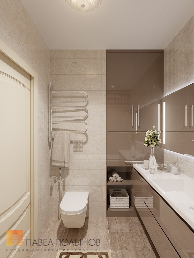 Фото дизайн интерьера ванной комнаты из проекта «Квартира в стиле неоклассика, ЖК «До Ре Ми», 100 кв.м.»