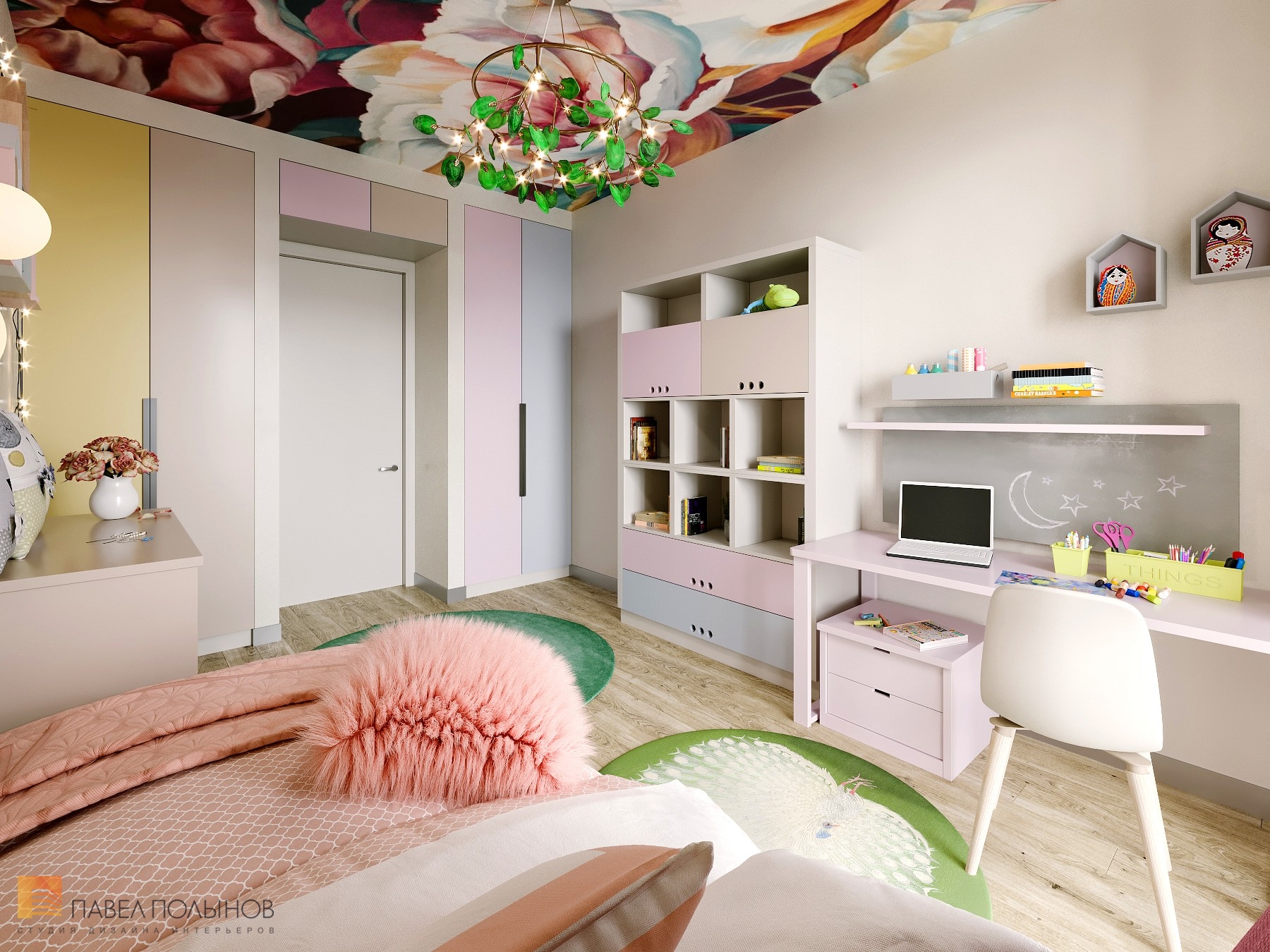 Фото дизайн детской комнаты для девочки из проекта «Интерьер квартиры в современном стиле, ЖК «Дом на Зелейной», 170 кв.м.»