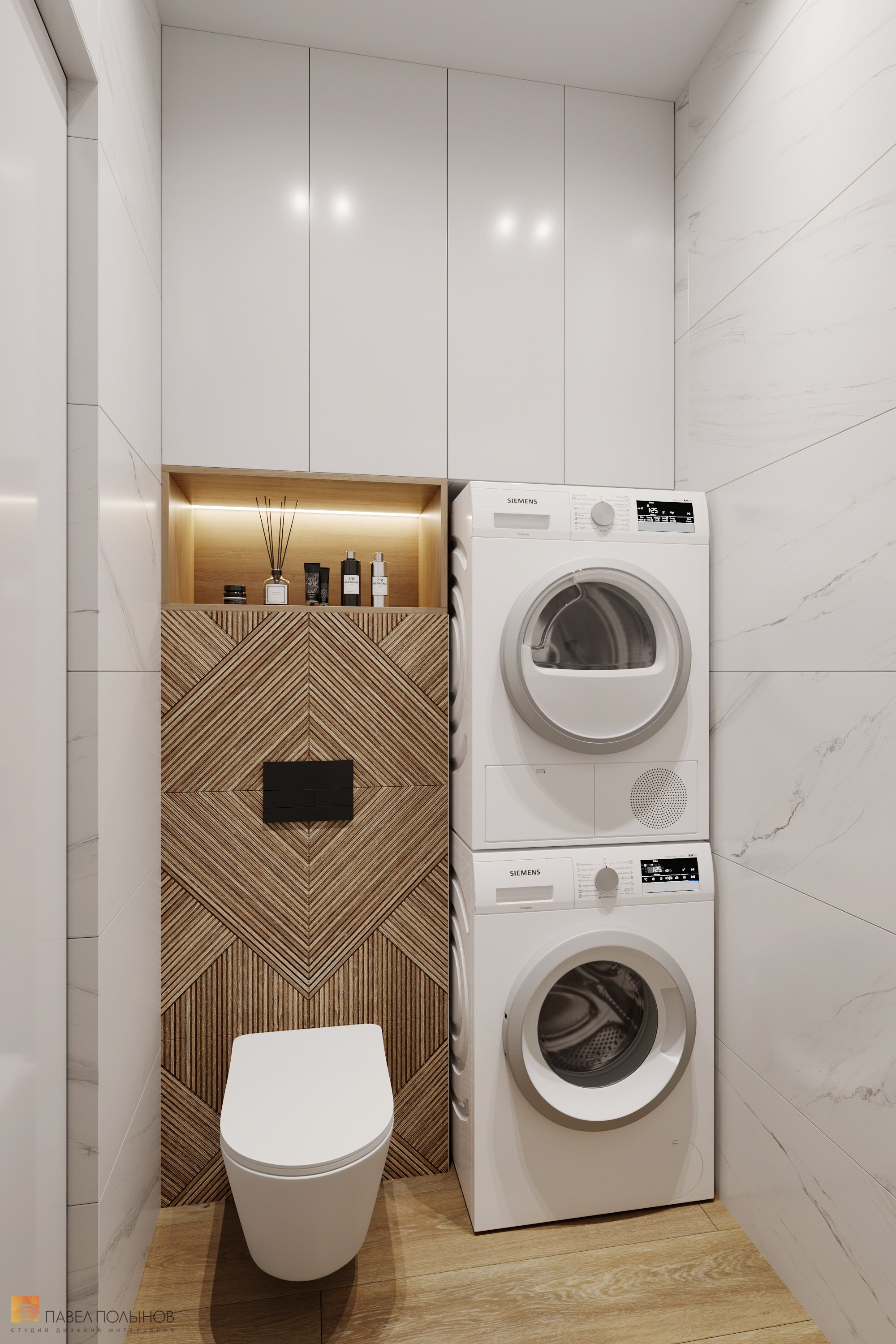 Фото дизайн интерьера ванной комнаты из проекта «Дизайн интерьера квартиры в современном стиле, ЖК «Сердце столицы», 98 кв.м.»