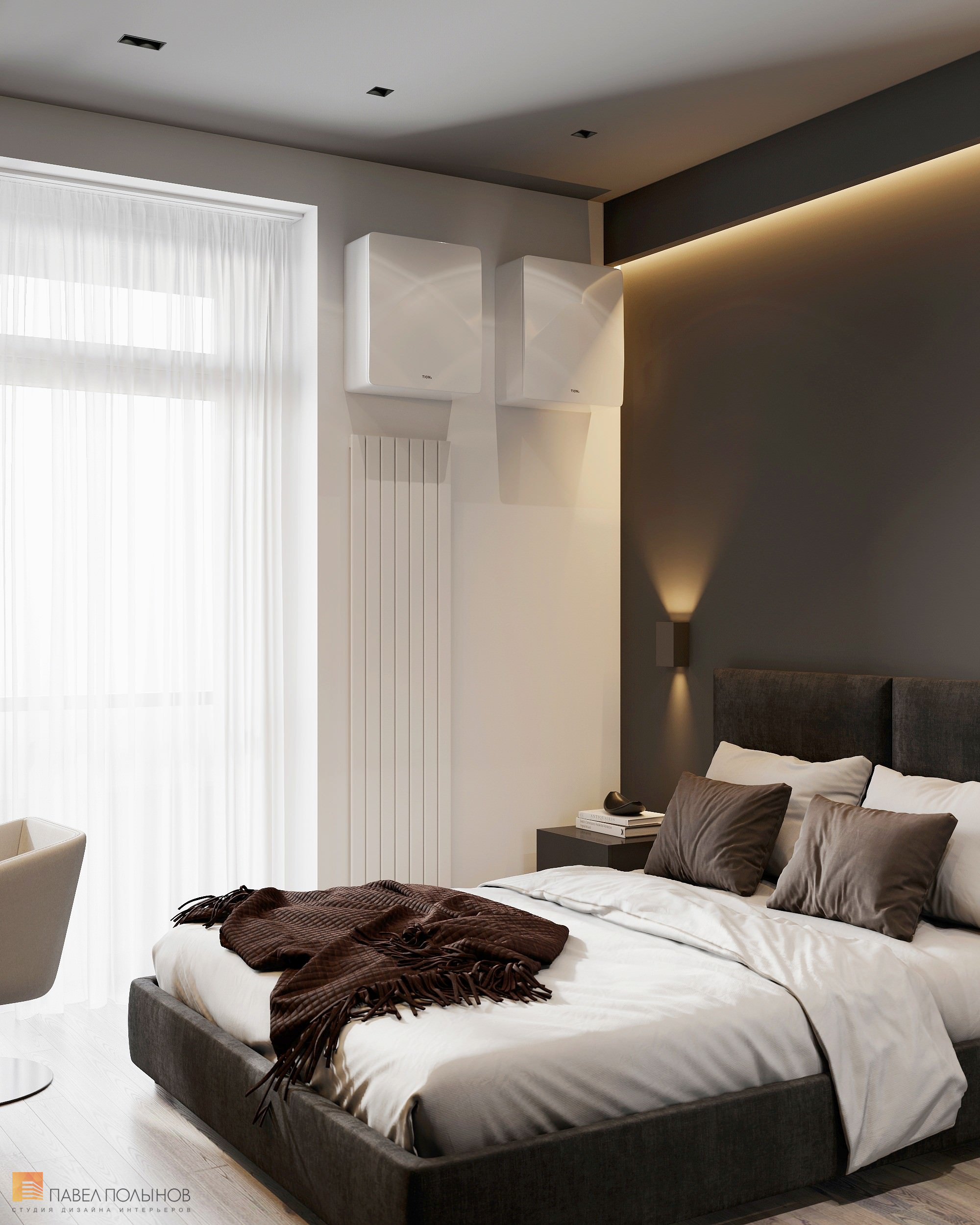 Фото спальня из проекта «Интерьер квартиры в современном стиле, ЖК «Символ», 64 кв.м.»