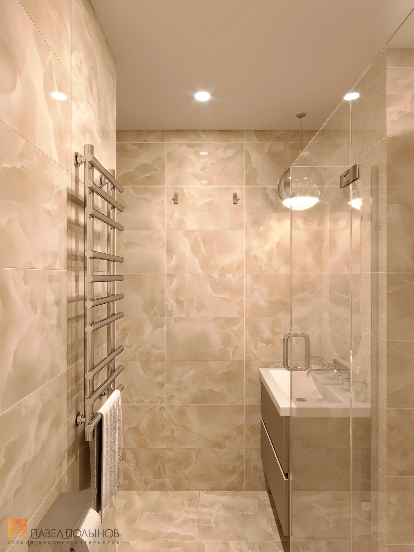 Фото дизайн интерьера ванной комнаты из проекта «Интерьер квартиры 140 кв.м. в стиле неоклассики»