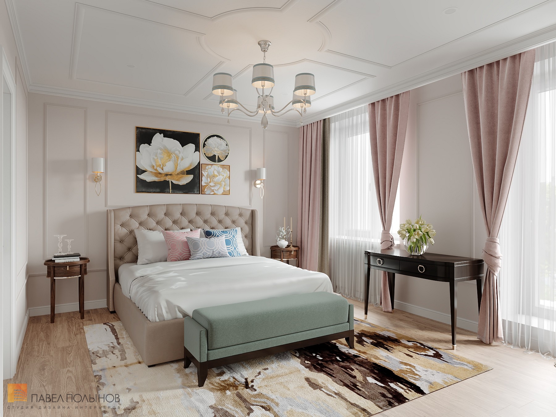 Фото спальня из проекта «Интерьер квартиры 140 кв.м. в стиле неоклассики»