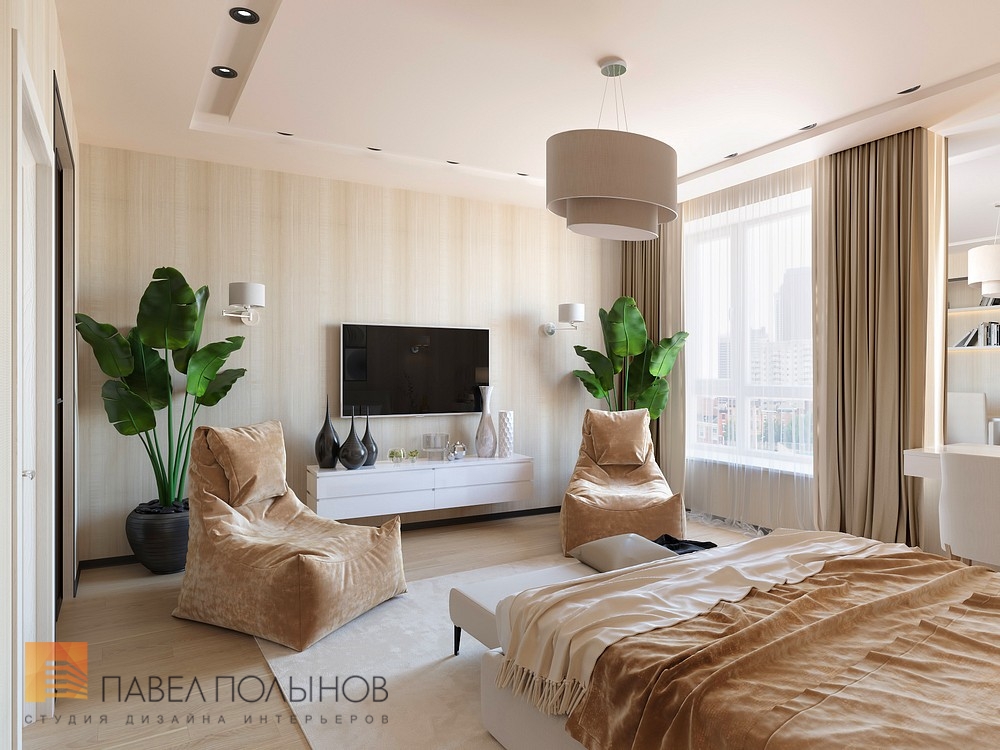 Фото спальня из проекта «Дизайн проект 1-комнатной квартиры 70 кв.м. в ЖК «Риверсайд», современный стиль»