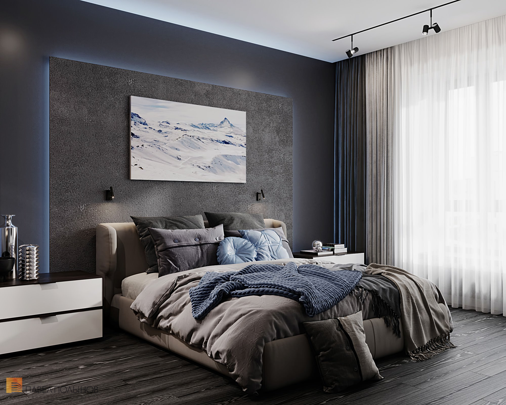 Фото спальня из проекта «Интерьер квартиры в современном стиле, ЖК «Остров», 90 кв.м.»
