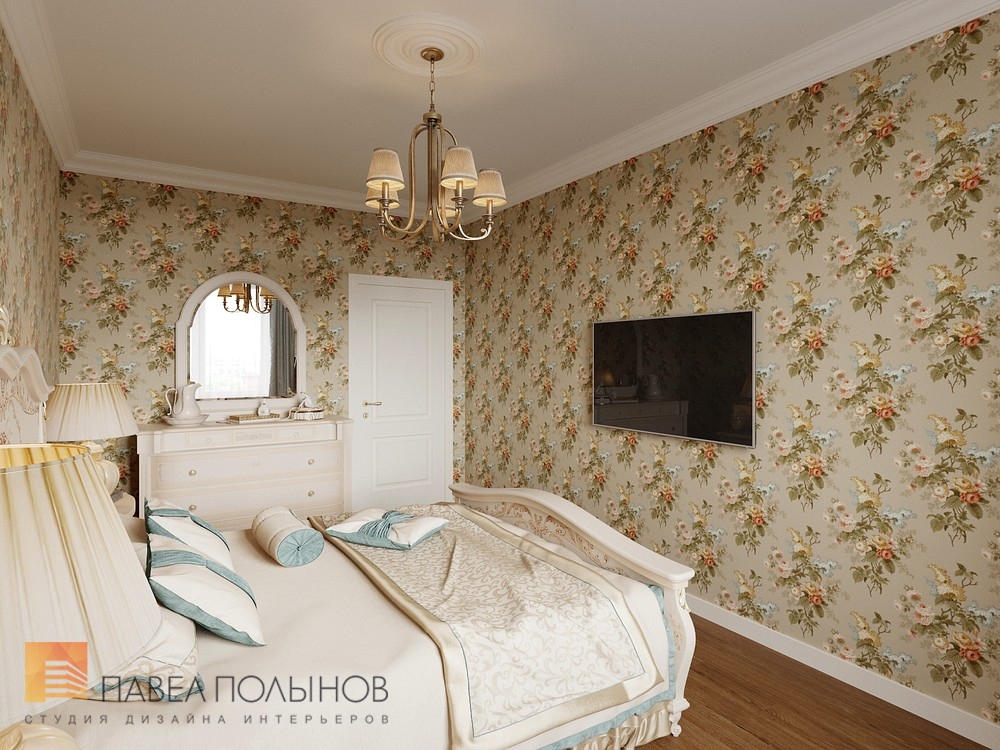 Фото дизайн интерьера спальни из проекта «Квартира в классическом стиле, ЖК «Time дом у Московской», 120 кв.м.»