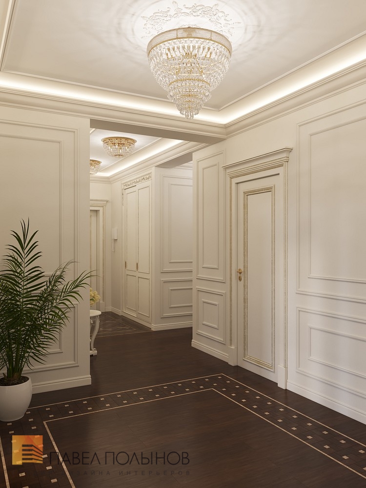 Фото дизайн холла из проекта «Интерьер четырехкомнатной квартиры в классическом стиле, ЖК «Дом-Мегалит на Неве», 117 кв.м.»