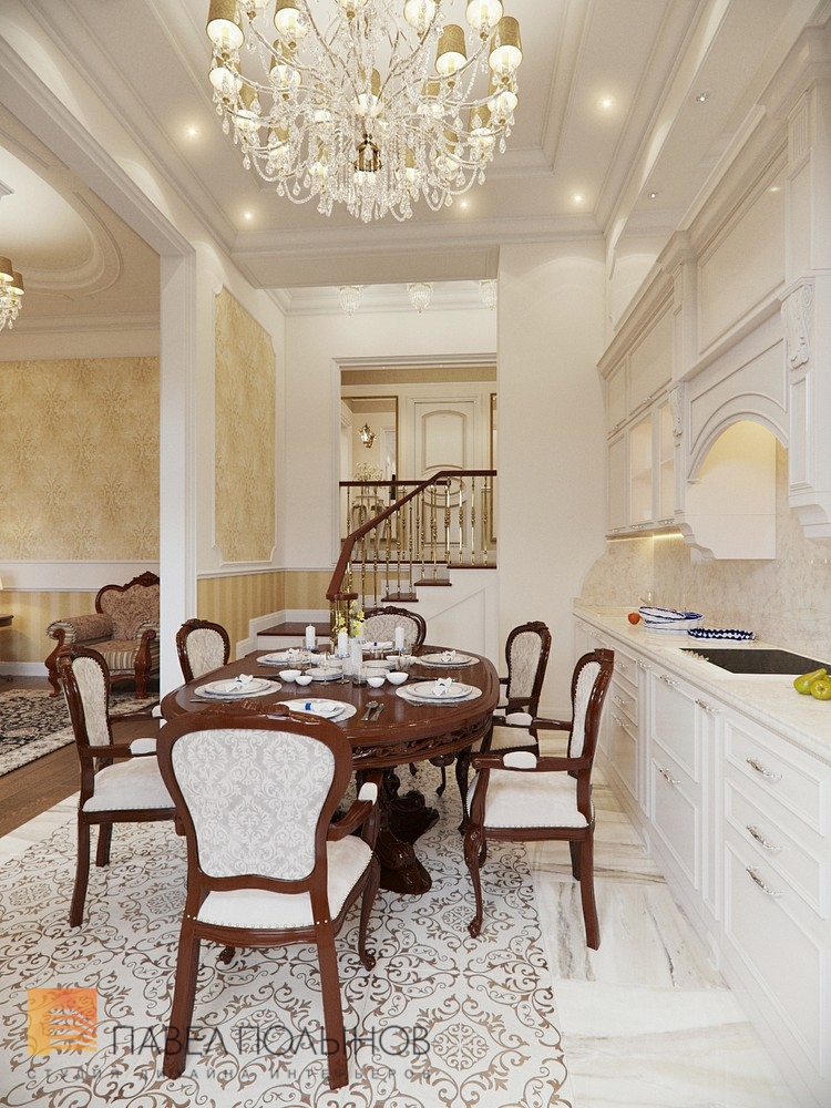 Фото дизайн кухни из проекта «Трехкомнатная квартира в классическом стиле, ЖК «Жемчужный фрегат», 110 кв.м. »