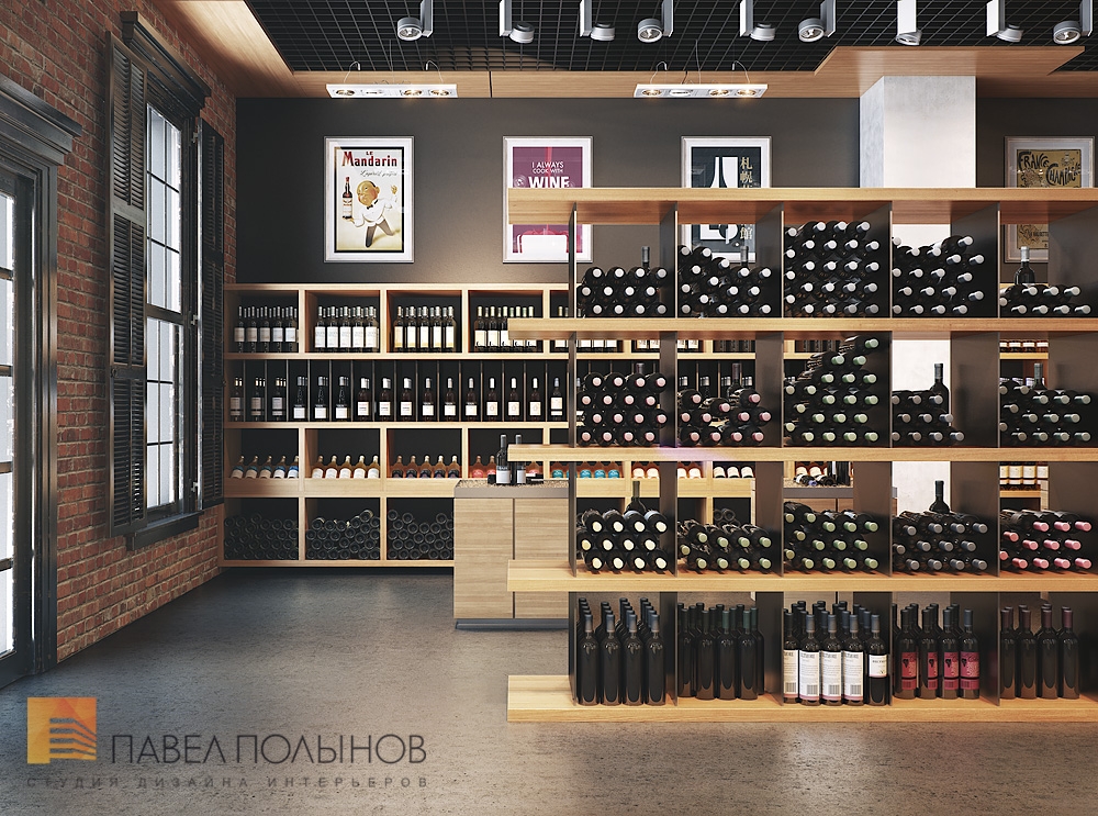 Фото интерьер винного бутика из проекта «ул. Воскова - дизайн интерьера винного бутика»