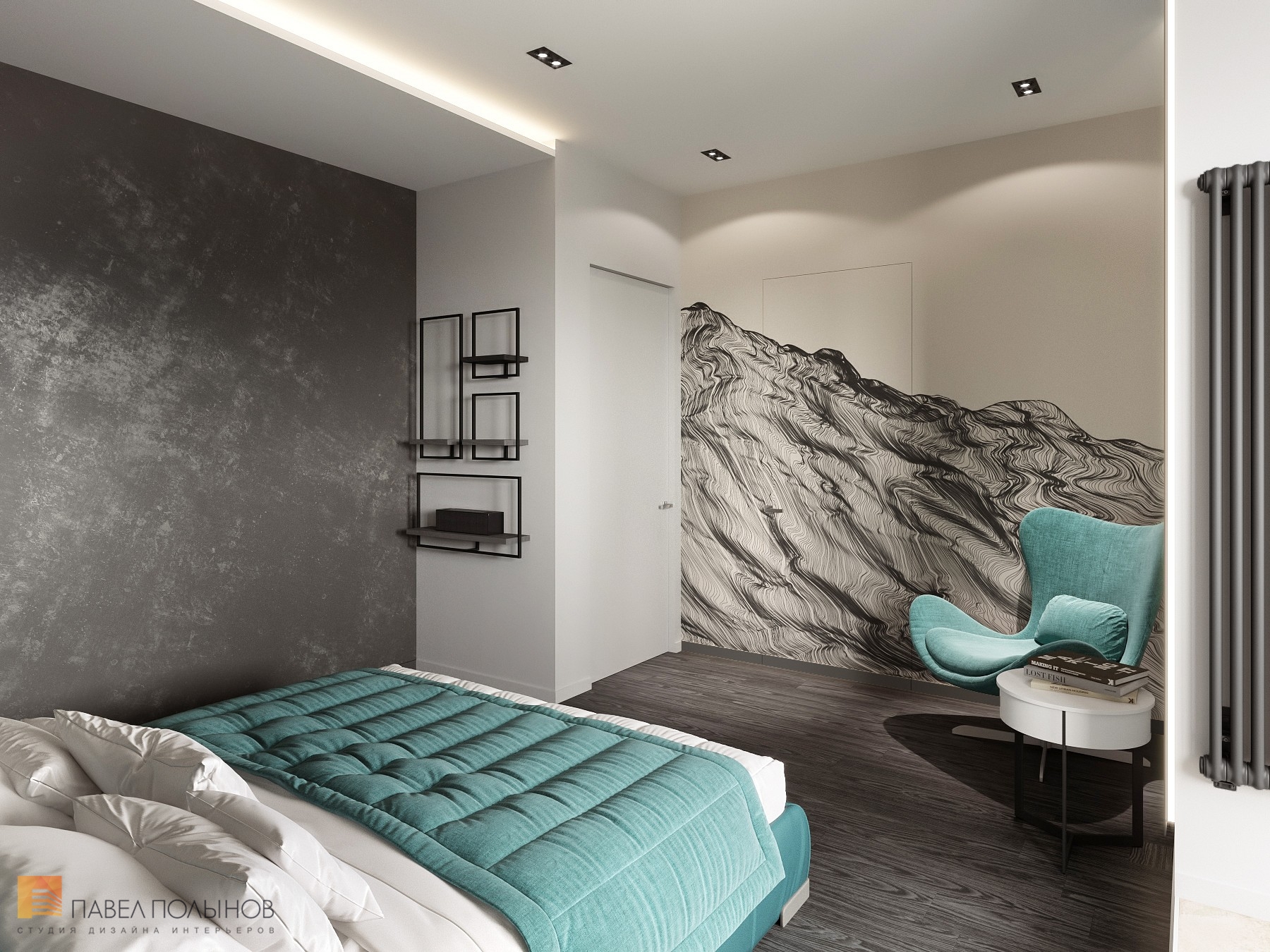 Фото интерьер спальни из проекта «Интерьер квартиры в ЖК Duderhof Club, современный стиль, 136 кв.м.»