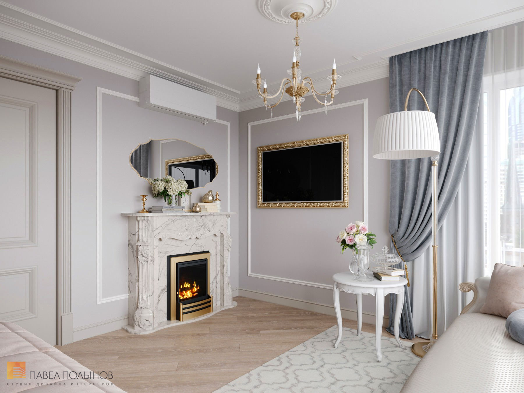 Фото дизайн интерьера спальни из проекта «Дизайн квартиры в стиле современной классики, ЖК «Riverside», 180 кв.м.»