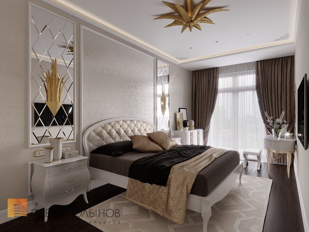 Фото спальня из проекта «Дизайн трехкомнатной квартиры в классическом стиле, ЖК Аристократ, 78 кв.м.»