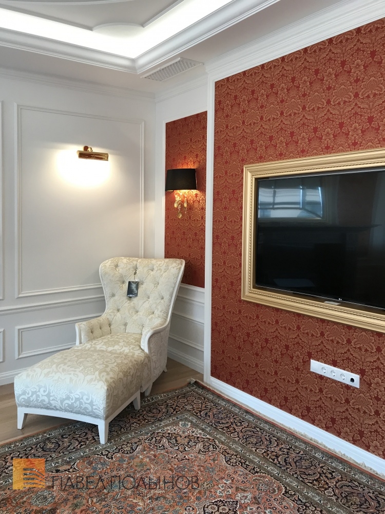 Фото ремонт и отделка гостиной из проекта «Ремонт четырехкомнатной квартиры в классическом стиле, ЖК «Парадный квартал», 169 кв.м.»
