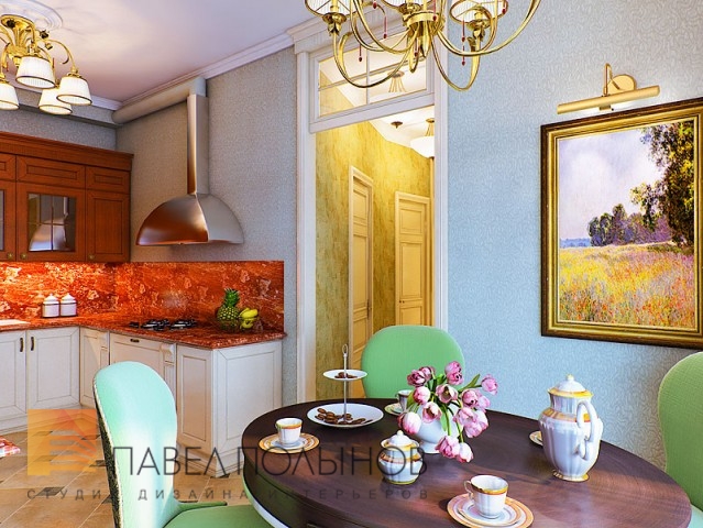Фото интерьер кухни из проекта «ул. Казначейская - дизайн интерьера квартиры 95 кв.м»