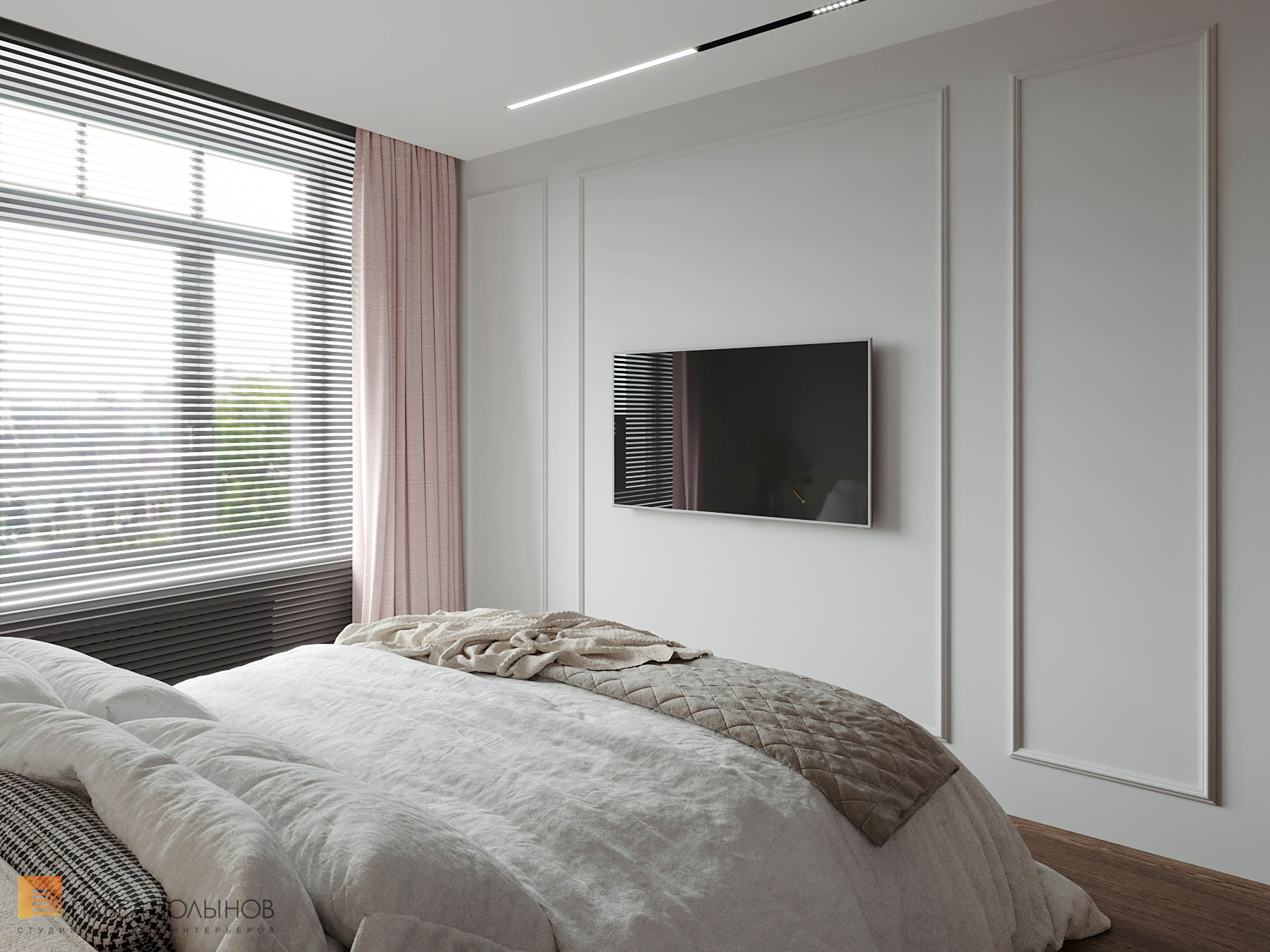 Фото дизайн спальни из проекта «Современная классика с элементами ар-деко, ЖК «Сосновка», 97 кв.м.»