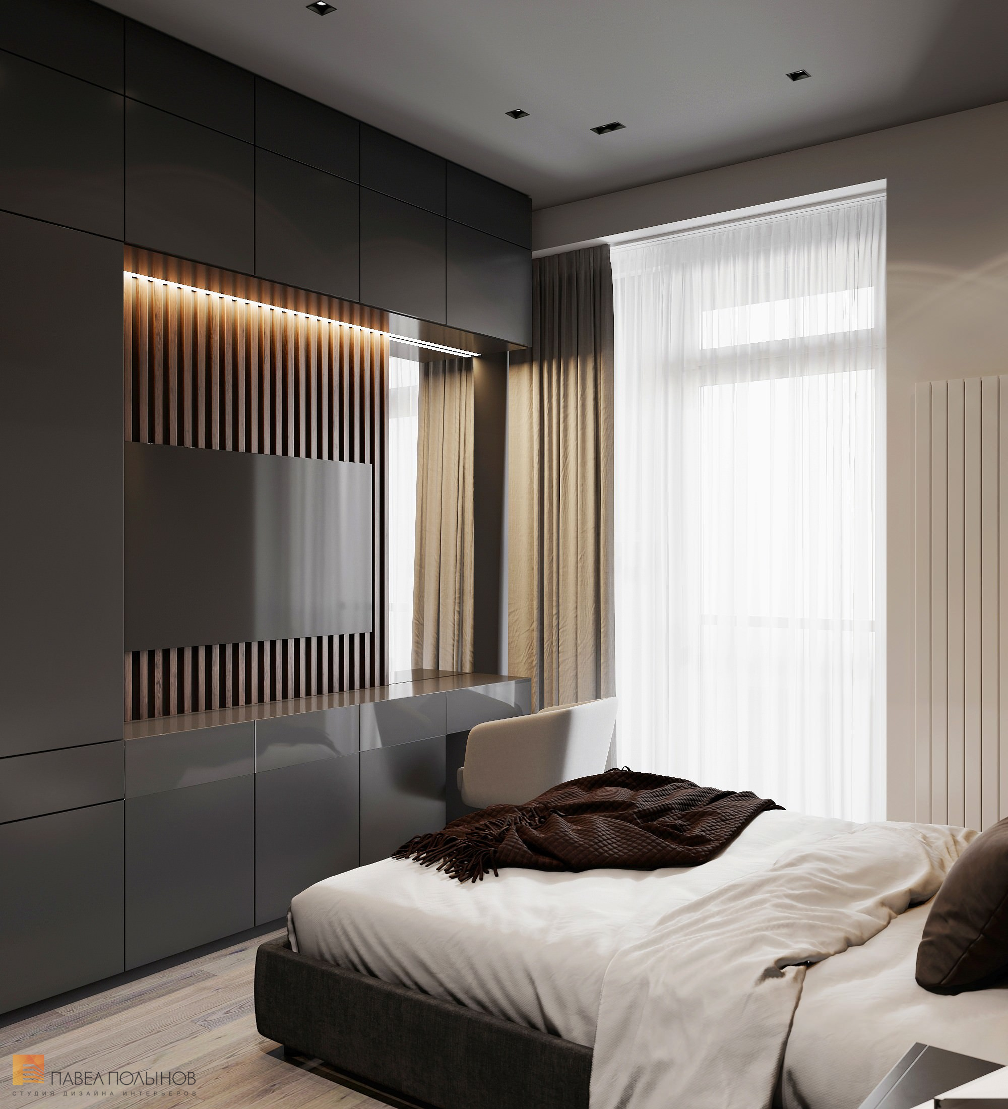 Фото дизайн спальни из проекта «Интерьер квартиры в современном стиле, ЖК «Символ», 64 кв.м.»
