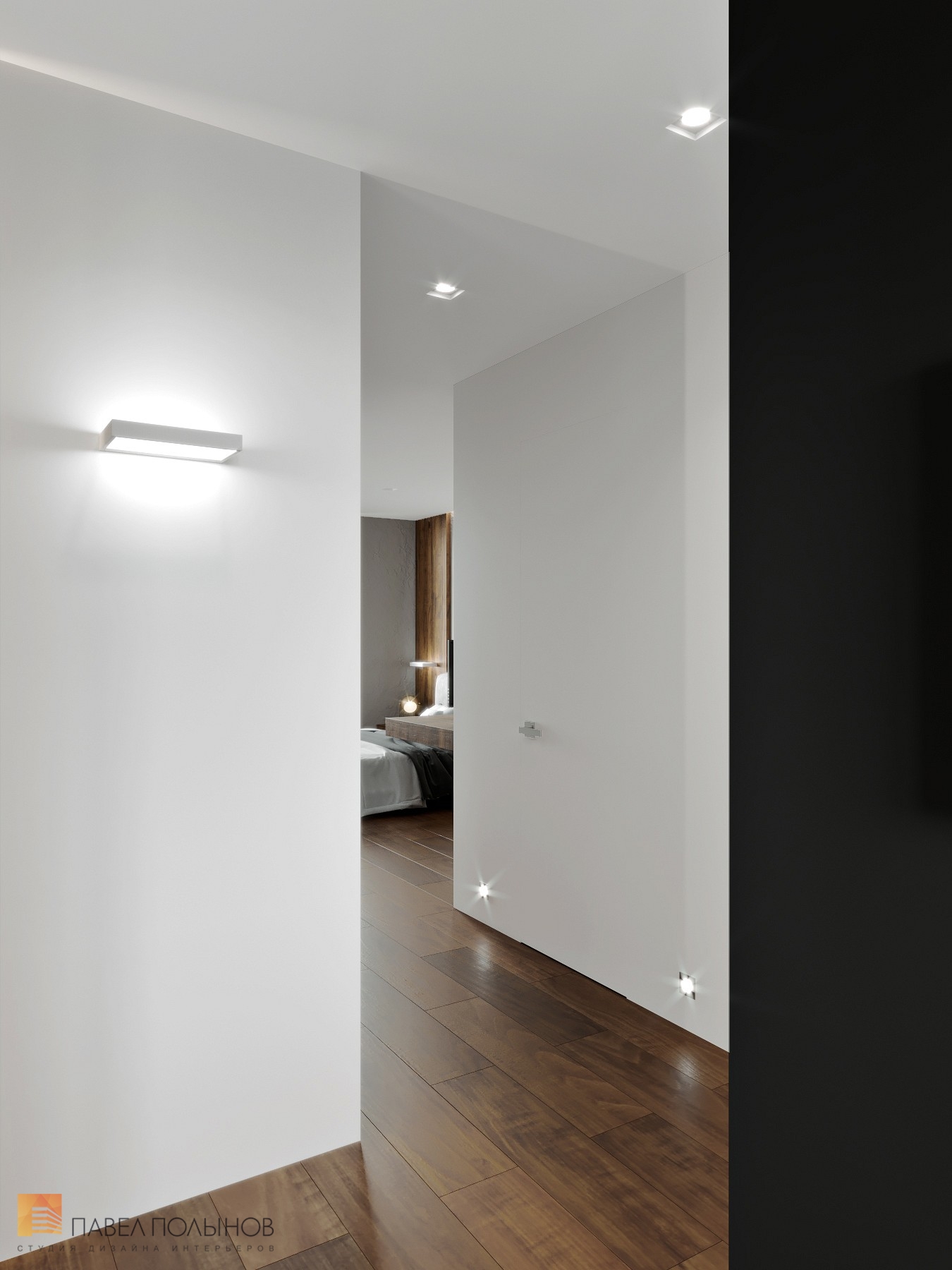 Фото интерьер коридора из проекта «Квартира в стиле минимализм в ЖК «Елагин Апарт», 40 кв.м.»