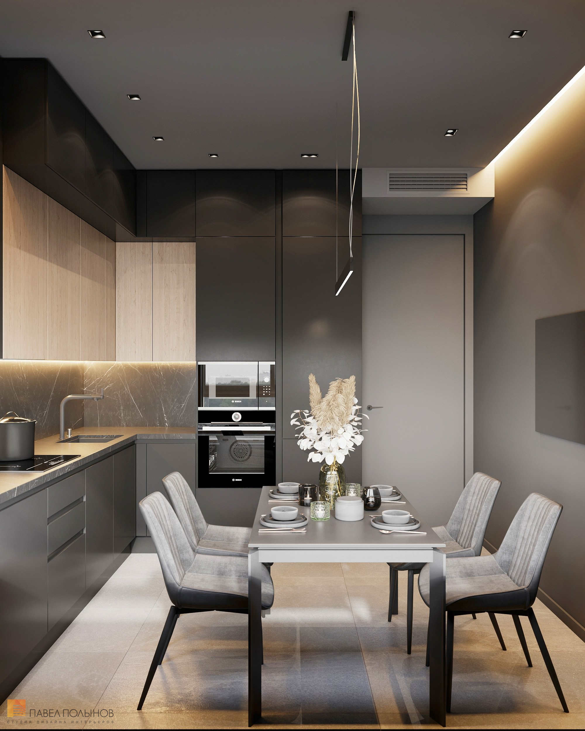 Фото интерьер кухни из проекта «Интерьер квартиры в современном стиле, ЖК «Символ», 64 кв.м.»