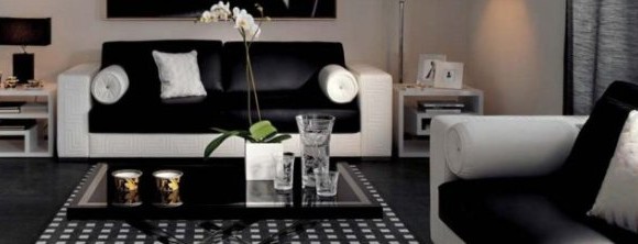 Черно-белый дизайн интерьера квартиры или дома