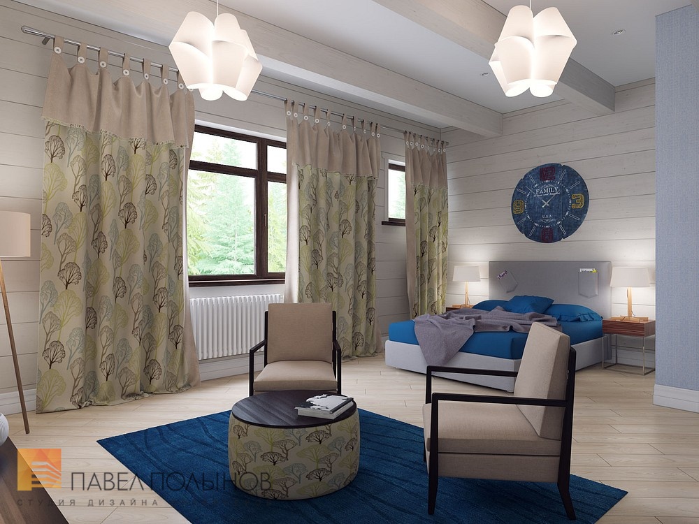 Фото дизайн спальни из проекта «Интерьер загородного дома в Репино, 347 кв.м.»