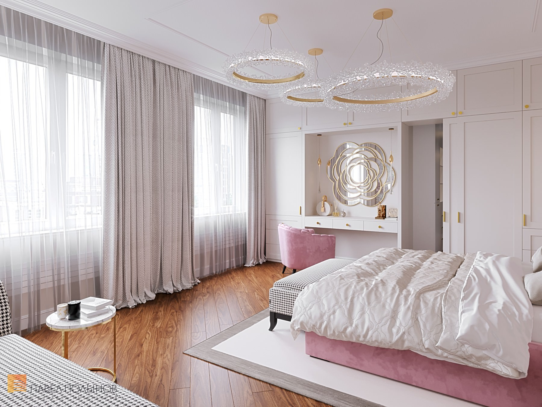 Фото спальня из проекта «Интерьер квартиры в классическом стиле с элементами ар-деко, ЖК «Жемчужный берег», 128 кв.м.»