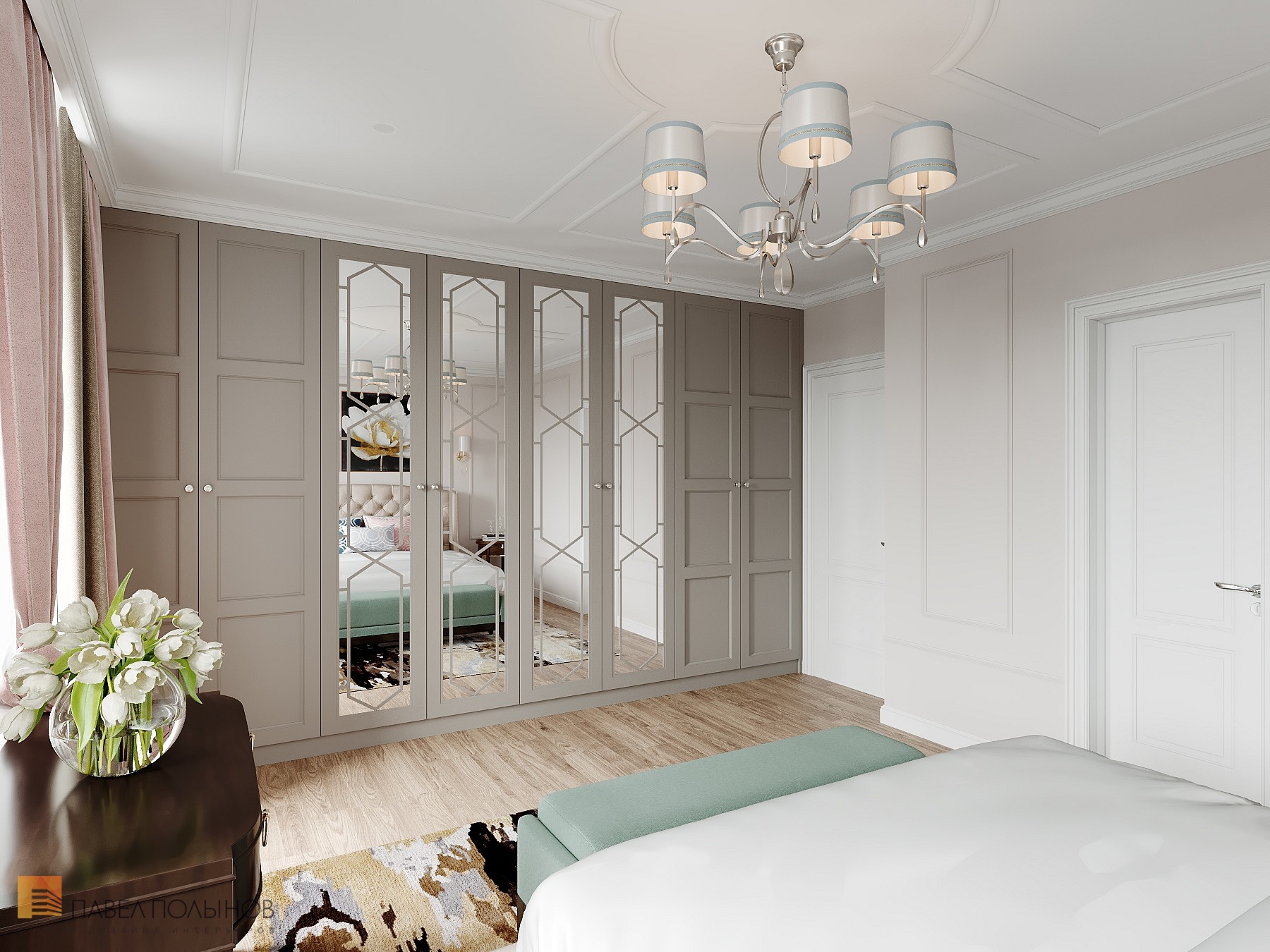 Фото интерьер спальни из проекта «Интерьер квартиры 140 кв.м. в стиле неоклассики»