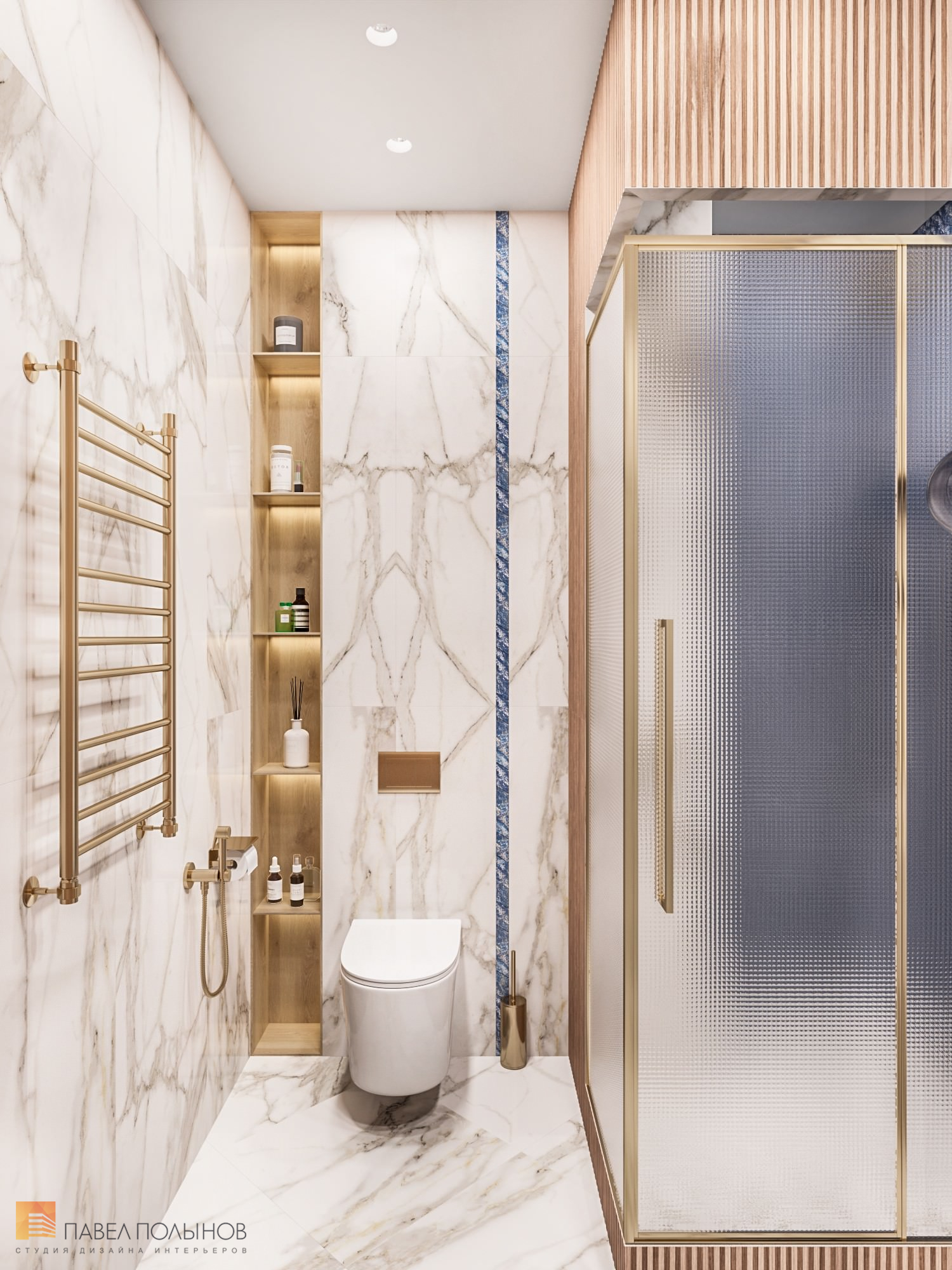 Фото дизайн гостевого санузла из проекта «Квартира в стиле неокласика в ЖК The Residence, 123 кв.м.»
