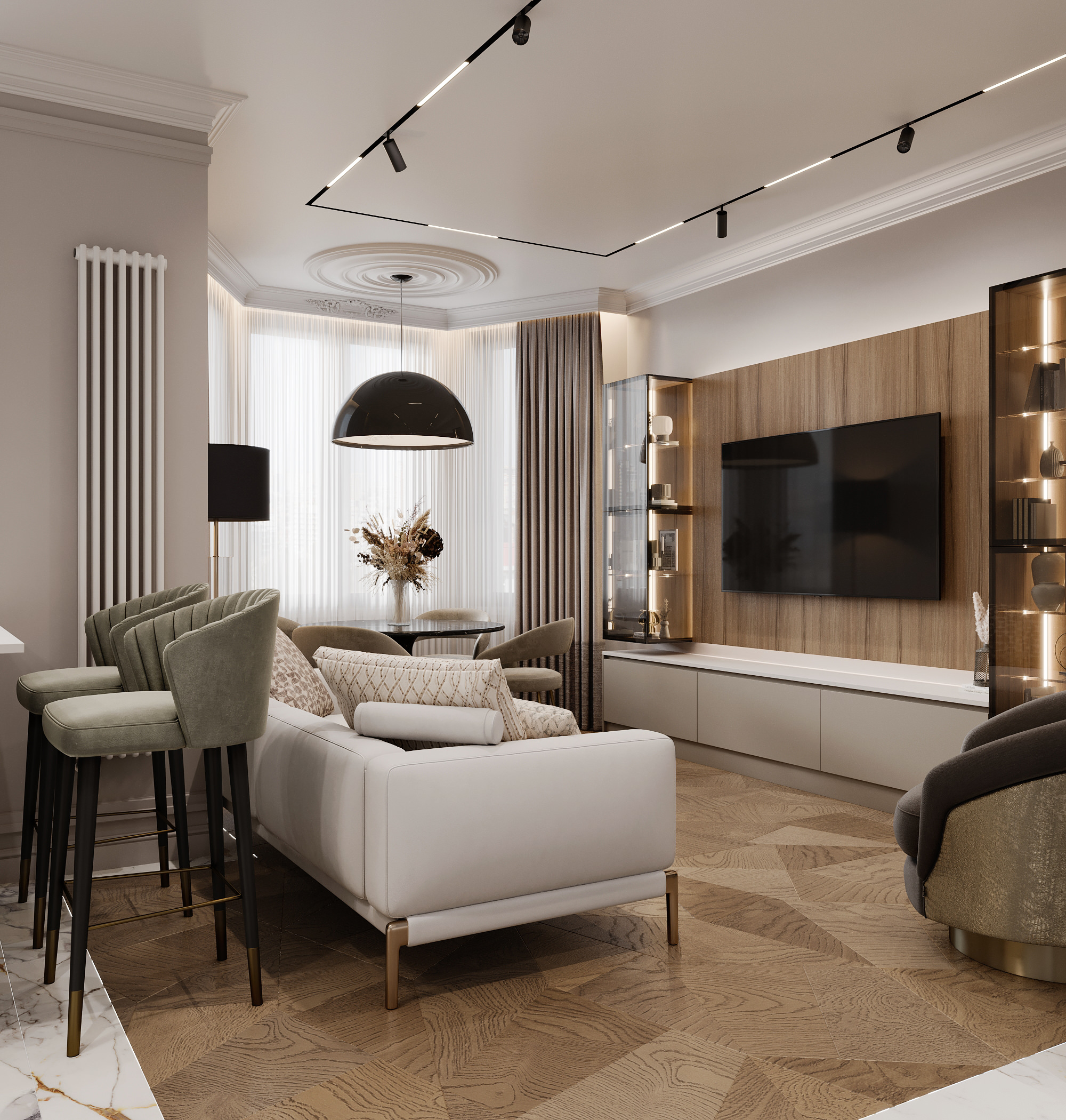 Дизайн-проект двухкомнатной квартиры в ЖК «Grand House», 80 м2