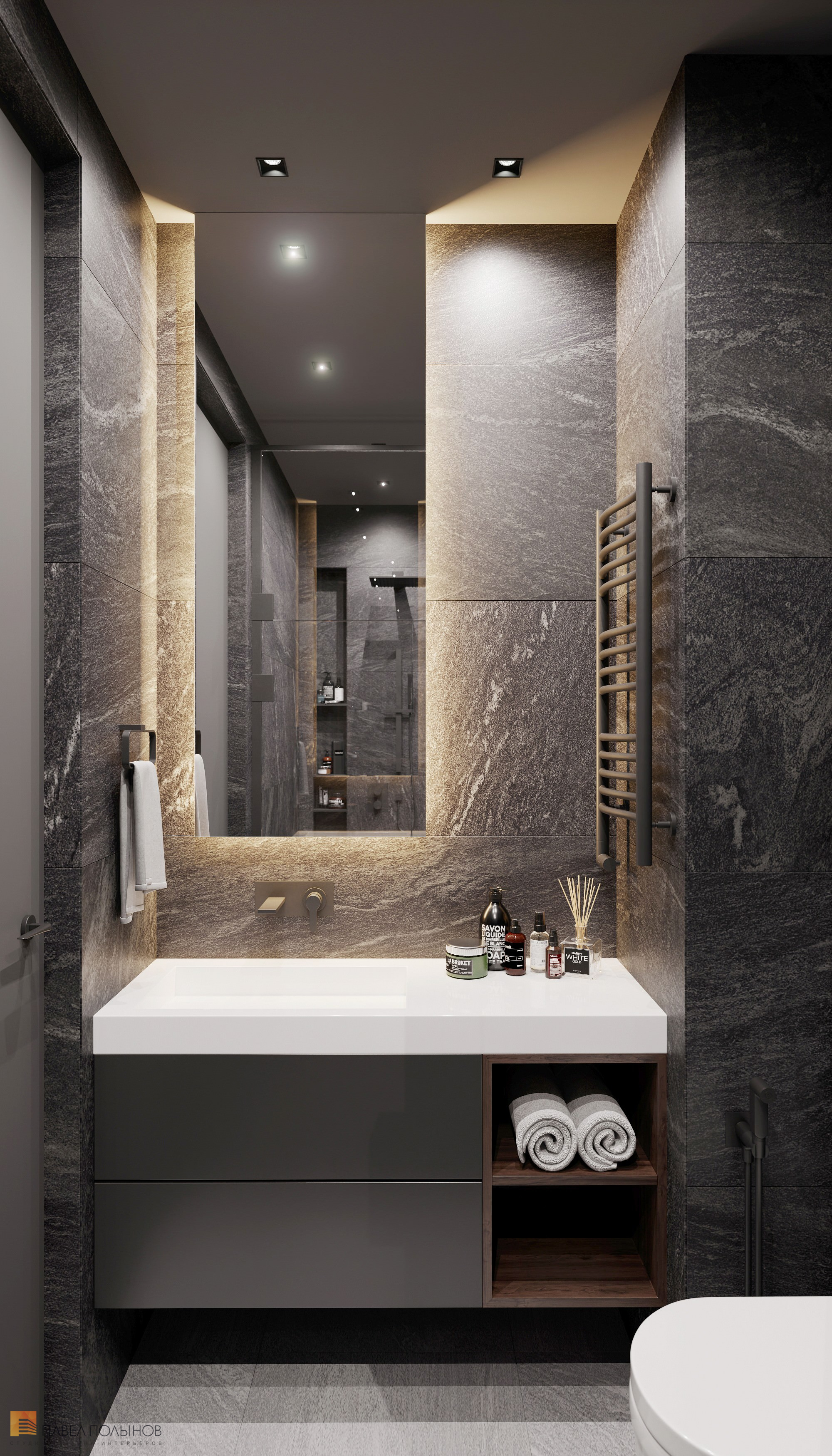 Фото дизайн ванной комнаты из проекта «Интерьер квартиры в современном стиле, ЖК «Символ», 64 кв.м.»
