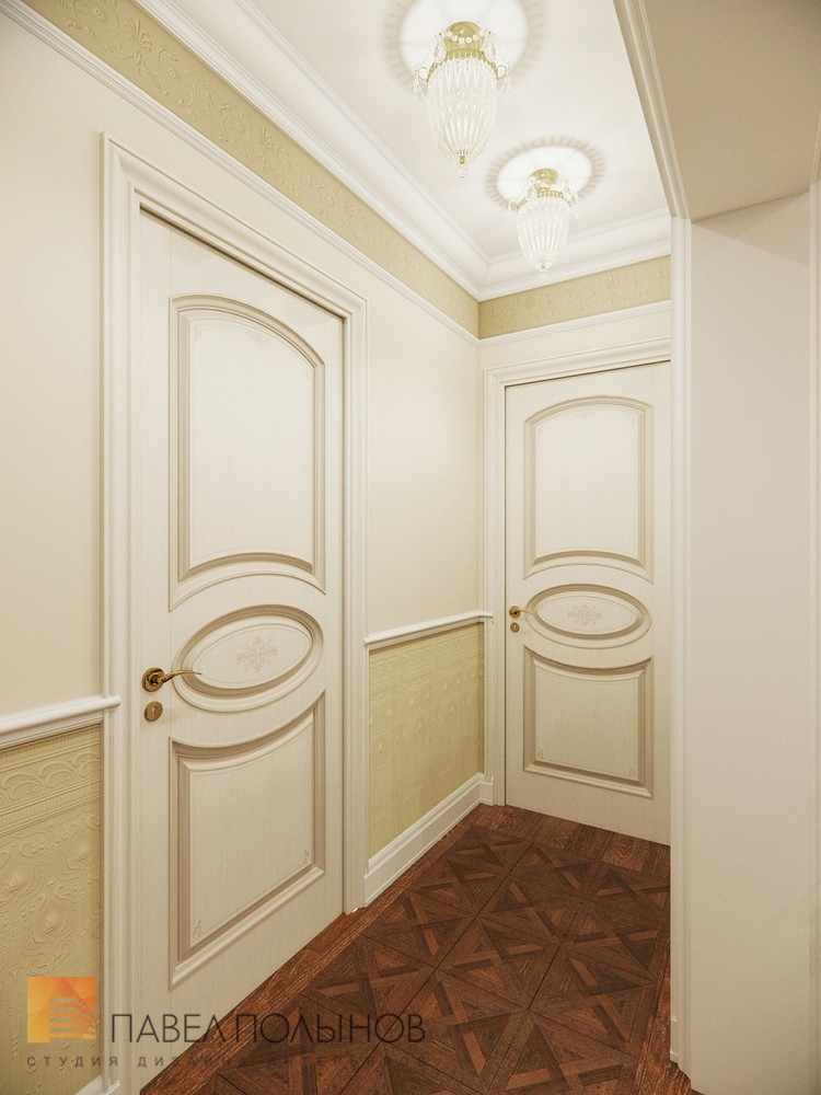 Фото интерьер коридора из проекта «Трехкомнатная квартира в классическом стиле, ЖК «Жемчужный фрегат», 110 кв.м. »