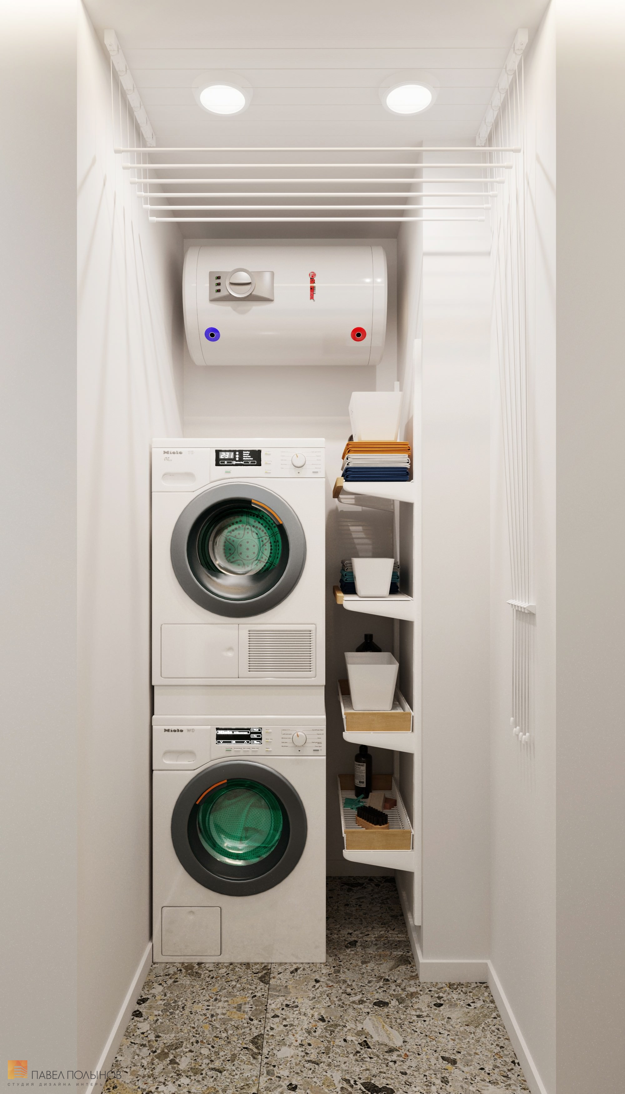 Фото хозяйственная комната из проекта «Дизайн интерьера квартиры в ЖК «5 Звёзд», минимализм, 117 кв.м.»