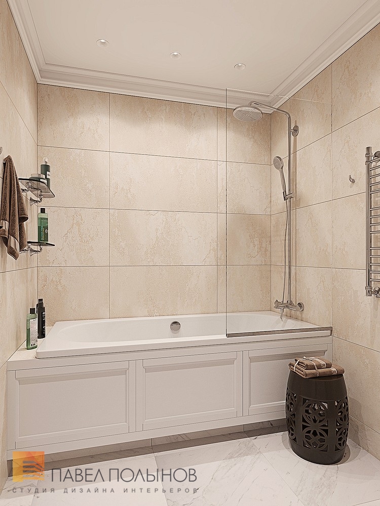 Фото дизайн ванной комнаты из проекта «Интерьер квартиры в стиле легкой классики, ЖК «Академ-Парк», 68 кв.м.»
