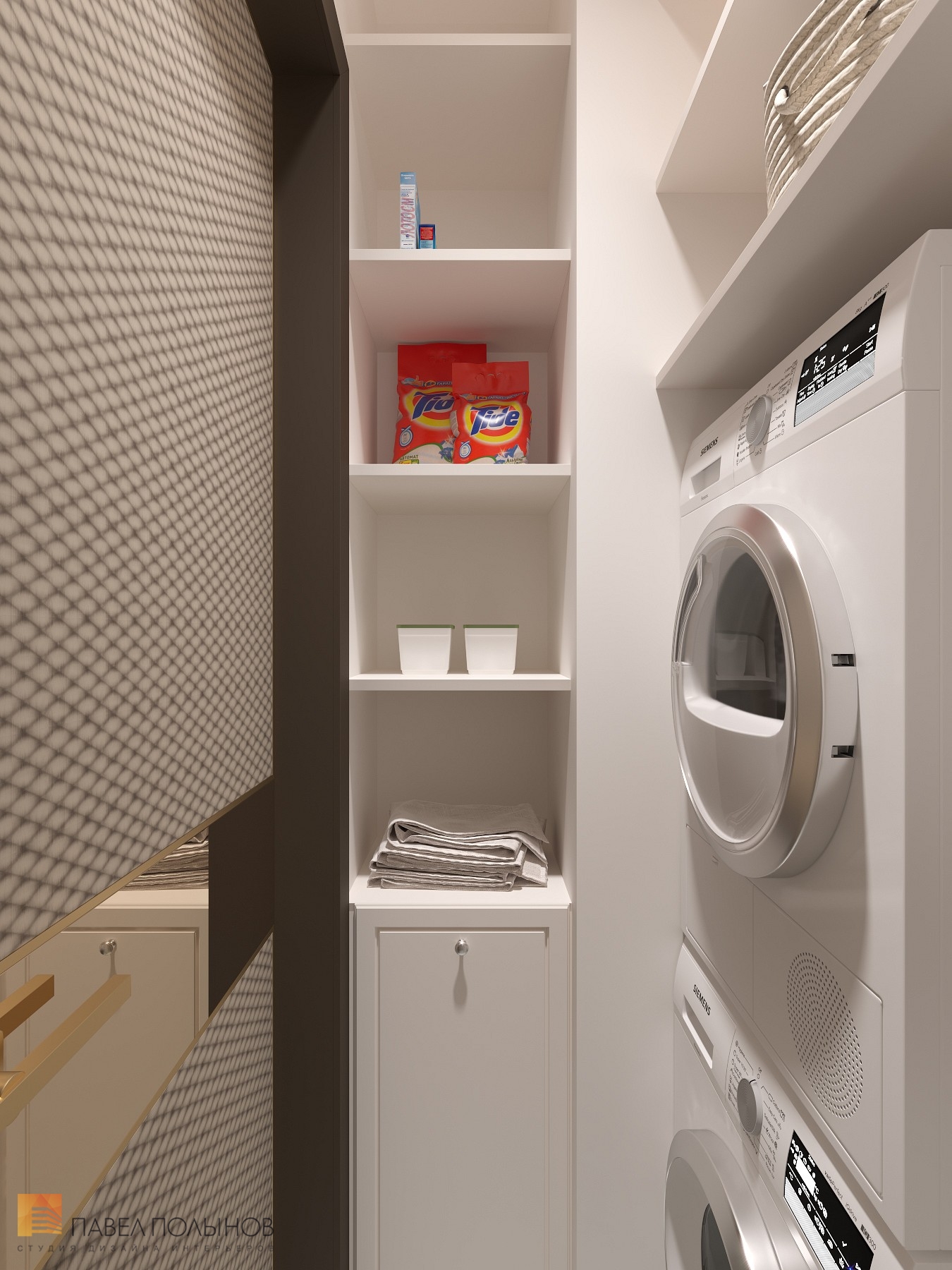 Фото дизайн хозяйственной комнаты из проекта «Интерьер квартиры в стиле Ар-деко, ЖК «Fjord», 99 кв.м.»