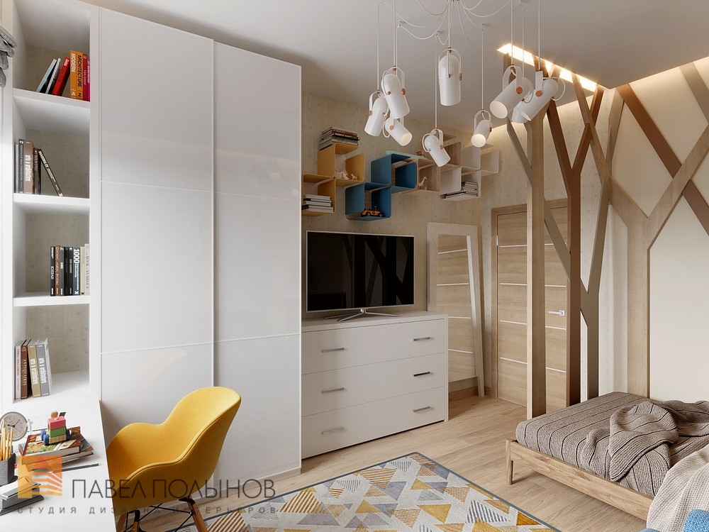 Фото дизайн интерьера детской комнаты из проекта «Дизайн квартиры в современном стиле, ЖК «Home Sweet Home», 129 кв.м.»