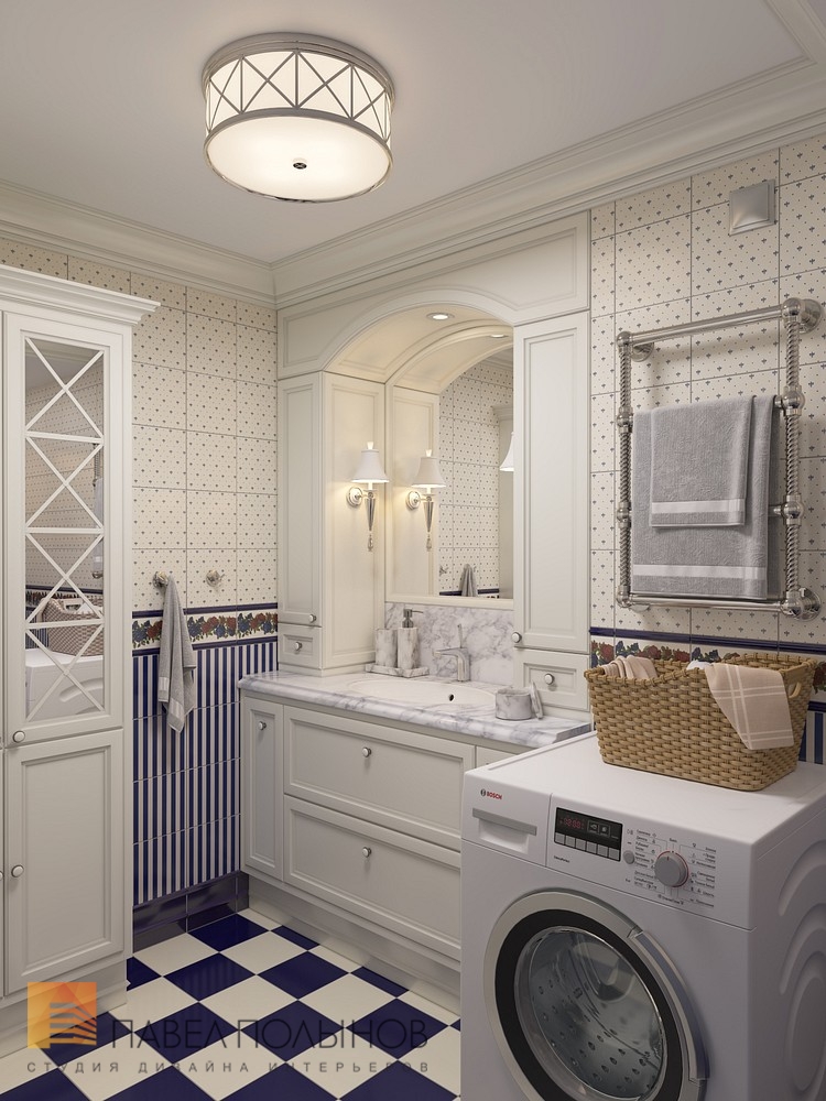 Фото дизайн ванной комнаты из проекта «Интерьер пятикомнатной квартиры в стиле неоклассики с элементами прованса и шебби-шик, 104 кв.м.»