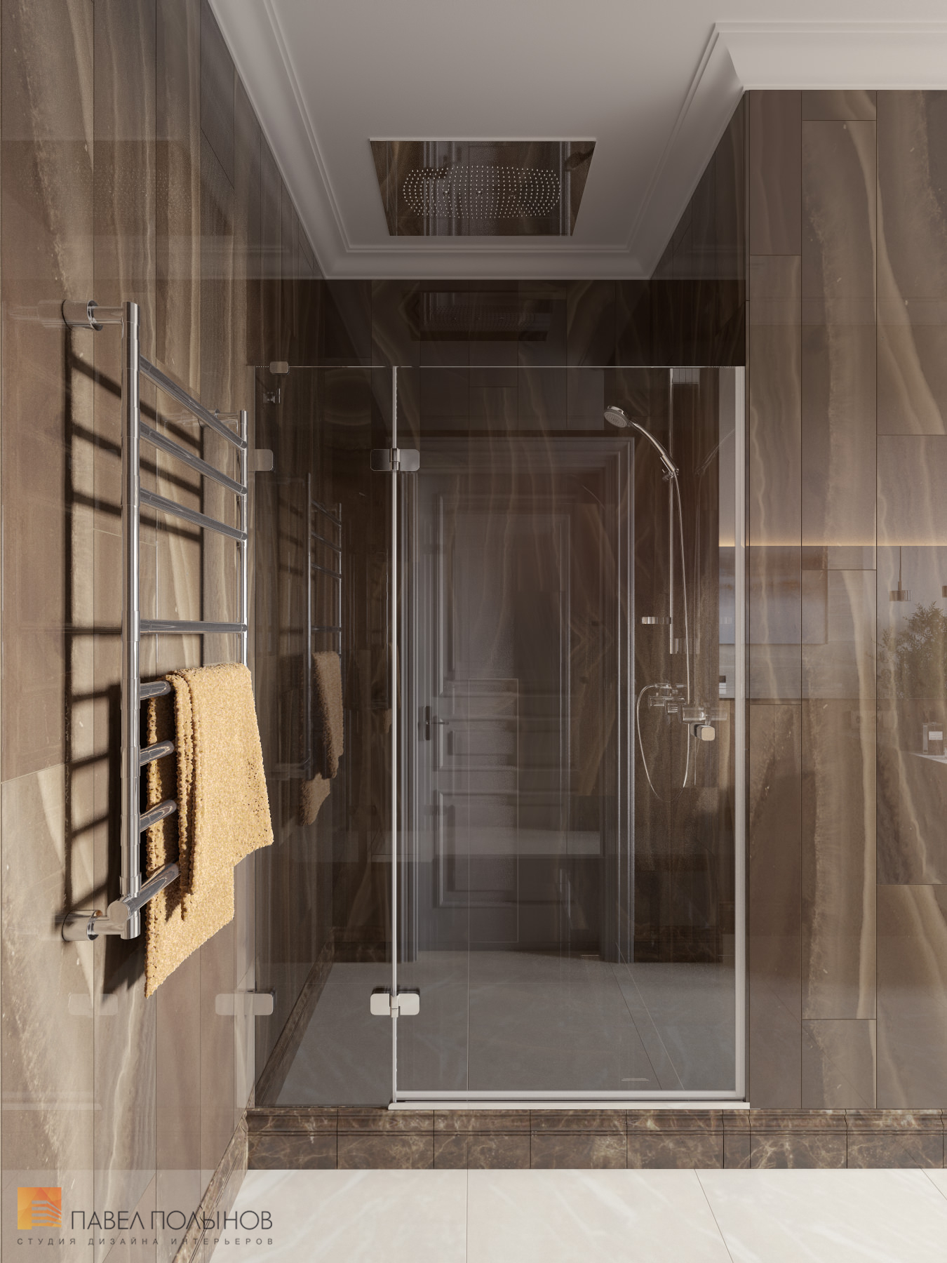 Фото душевая комната из проекта «Интерьер квартиры в стиле неоклассики, ЖК «Парадный квартал», 190 кв.м.»